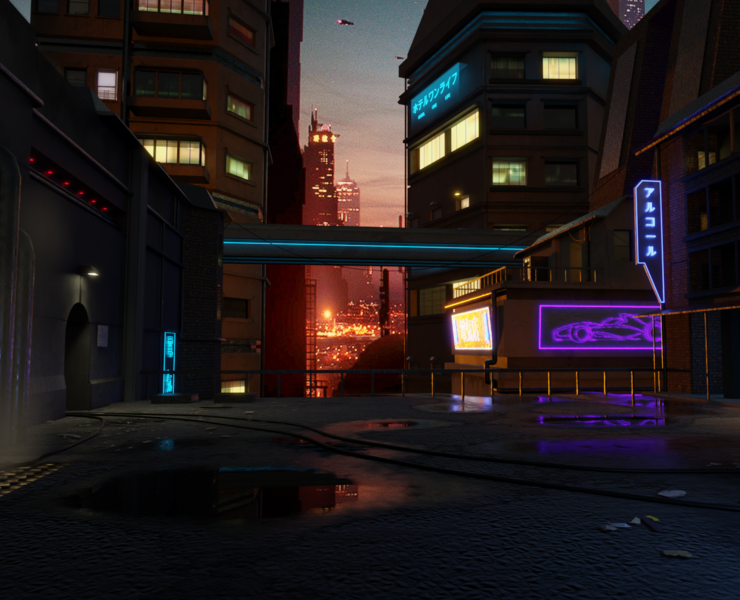 Cyberpunk street — Графика, 3D на Dprofile