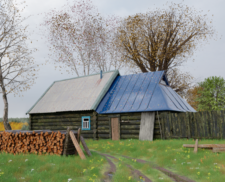 Старая деревенская избушка — Графика, 3D на Dprofile