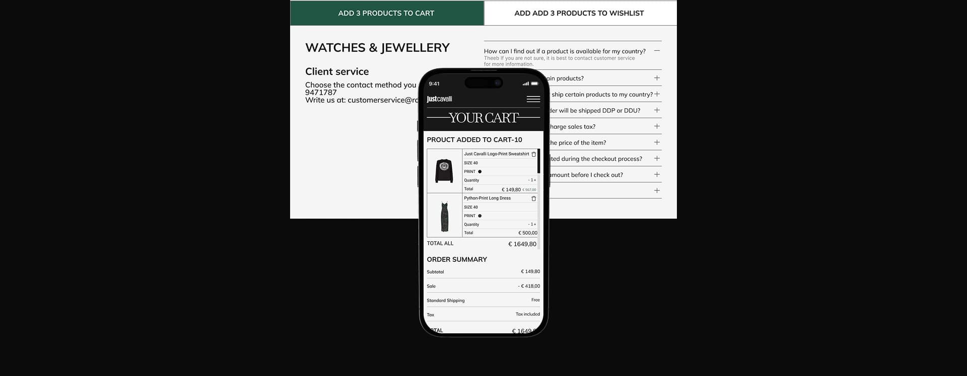 JUST CAVALLI | E-commerce — Изображение №28 — Интерфейсы на Dprofile