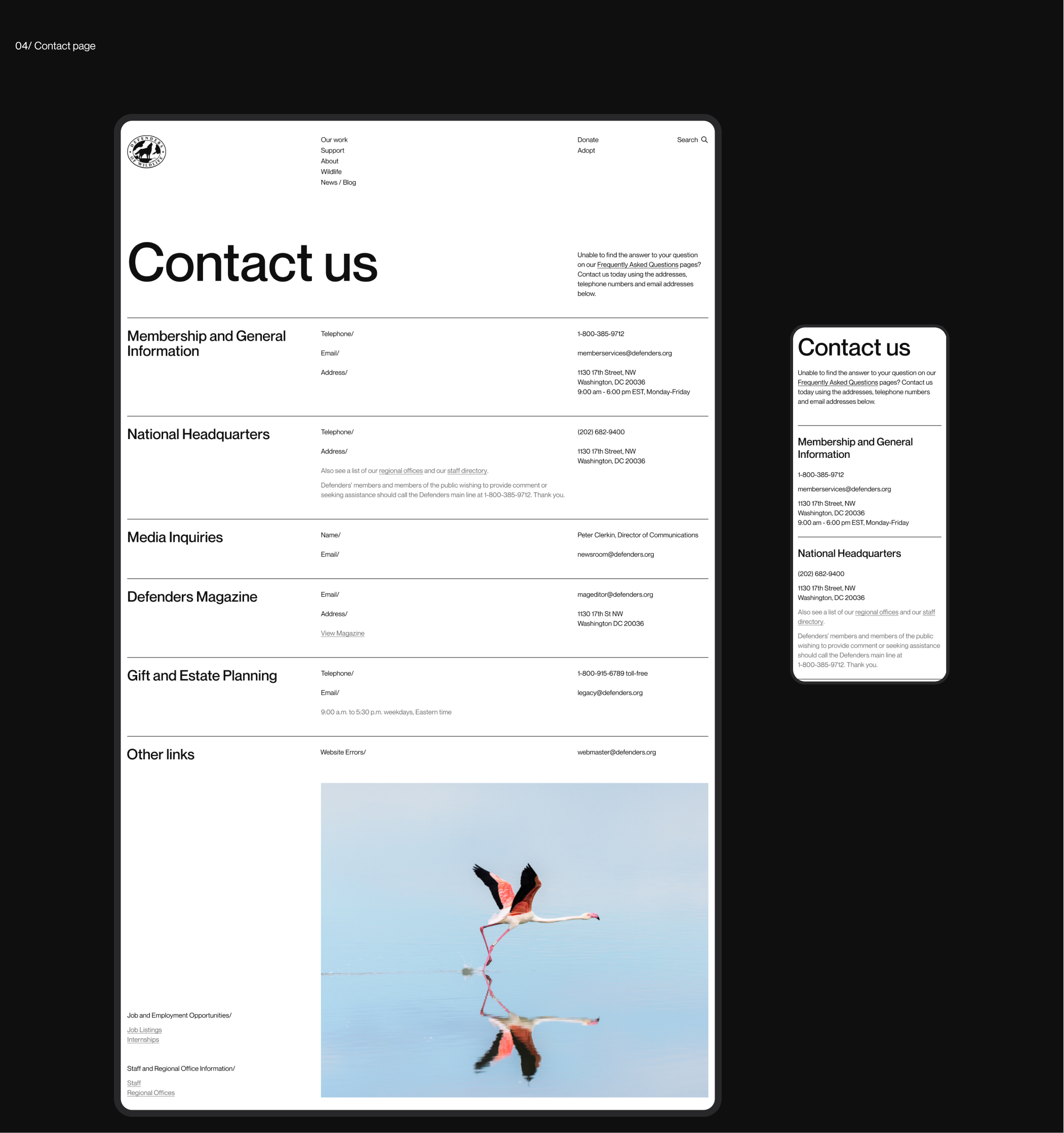 Defenders of Wildlife | corporate redesign — Изображение №7 — Интерфейсы на Dprofile