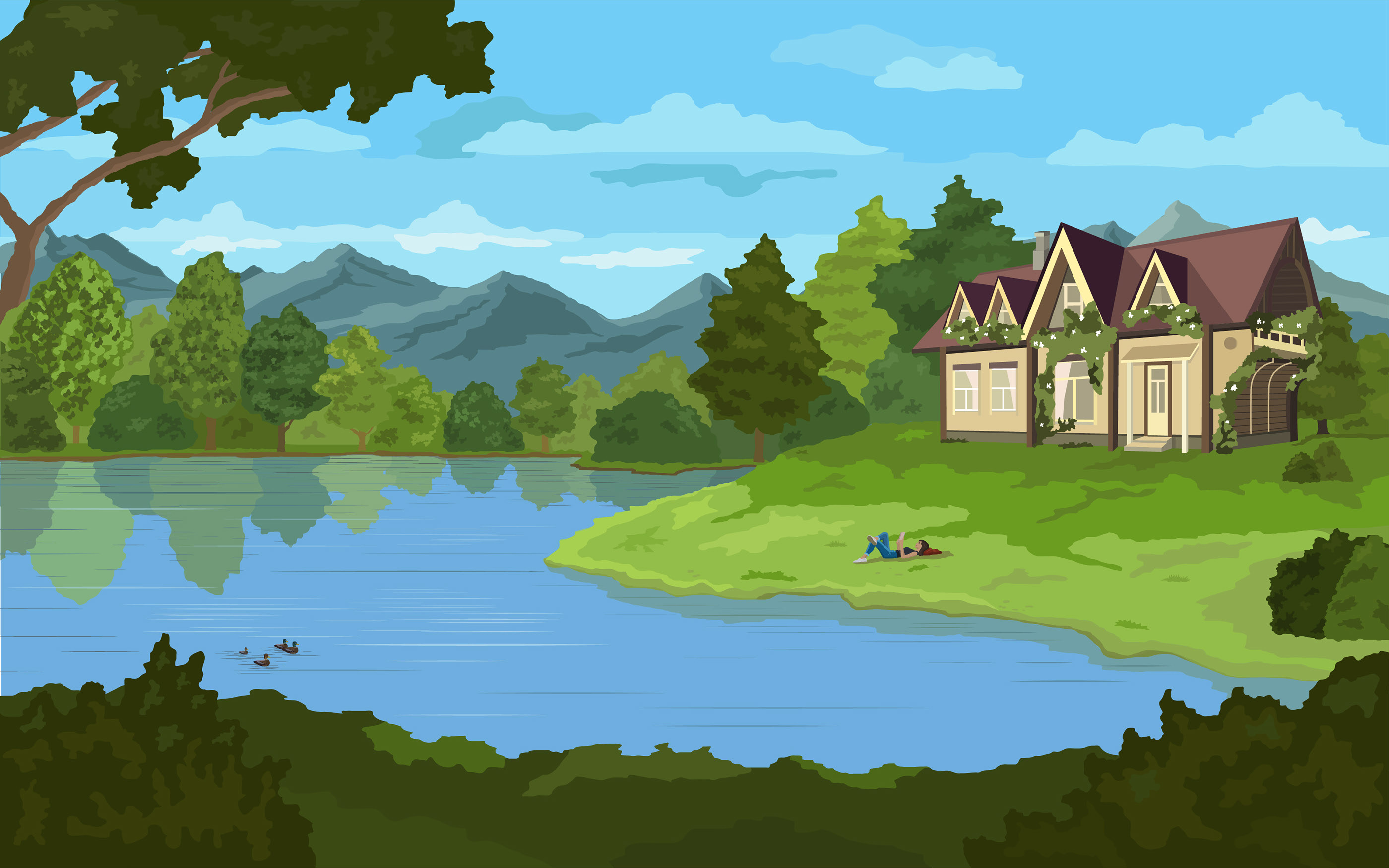 Landscapes. Vector illustrations — Изображение №11 — Иллюстрация на Dprofile