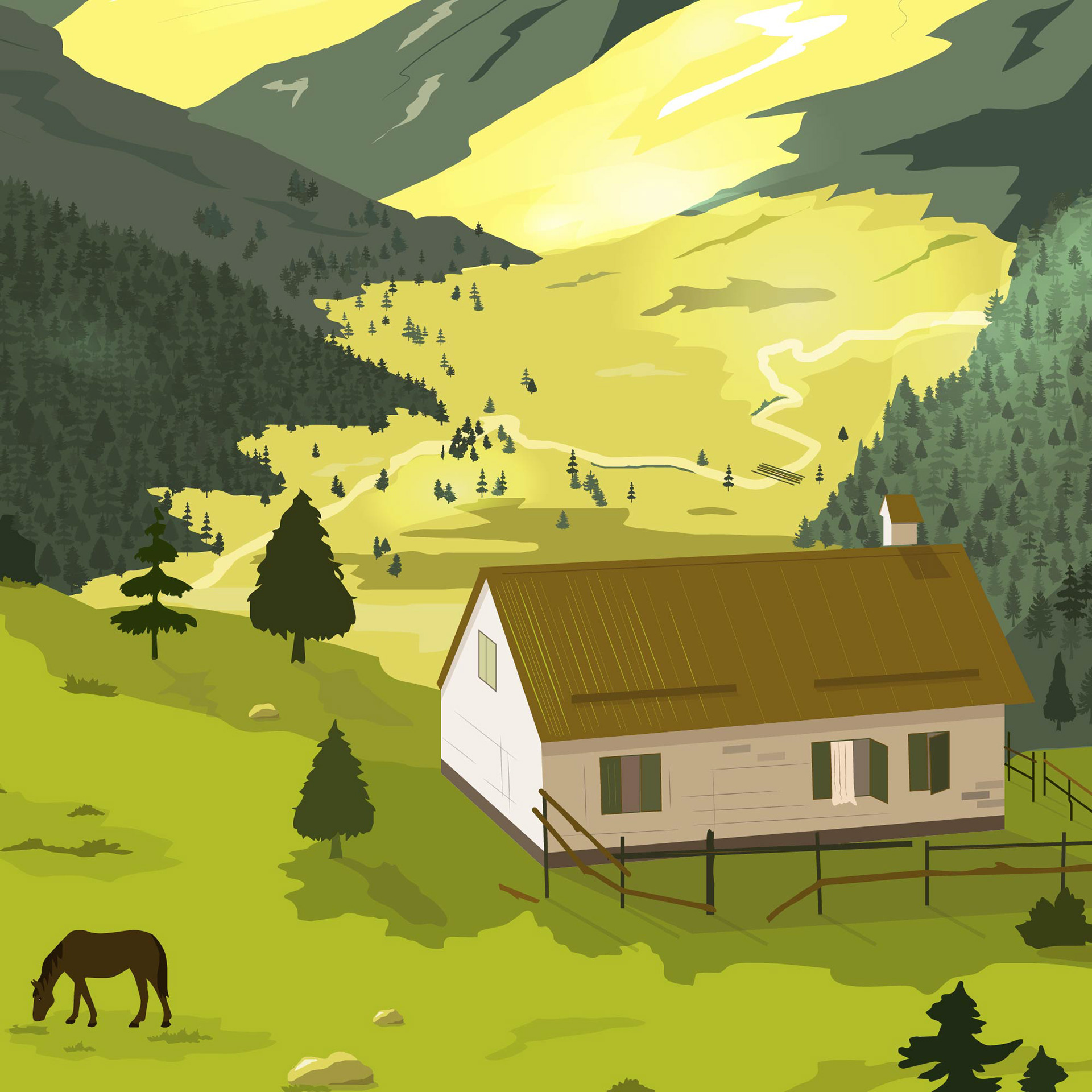 Landscapes. Vector illustrations — Изображение №8 — Иллюстрация на Dprofile