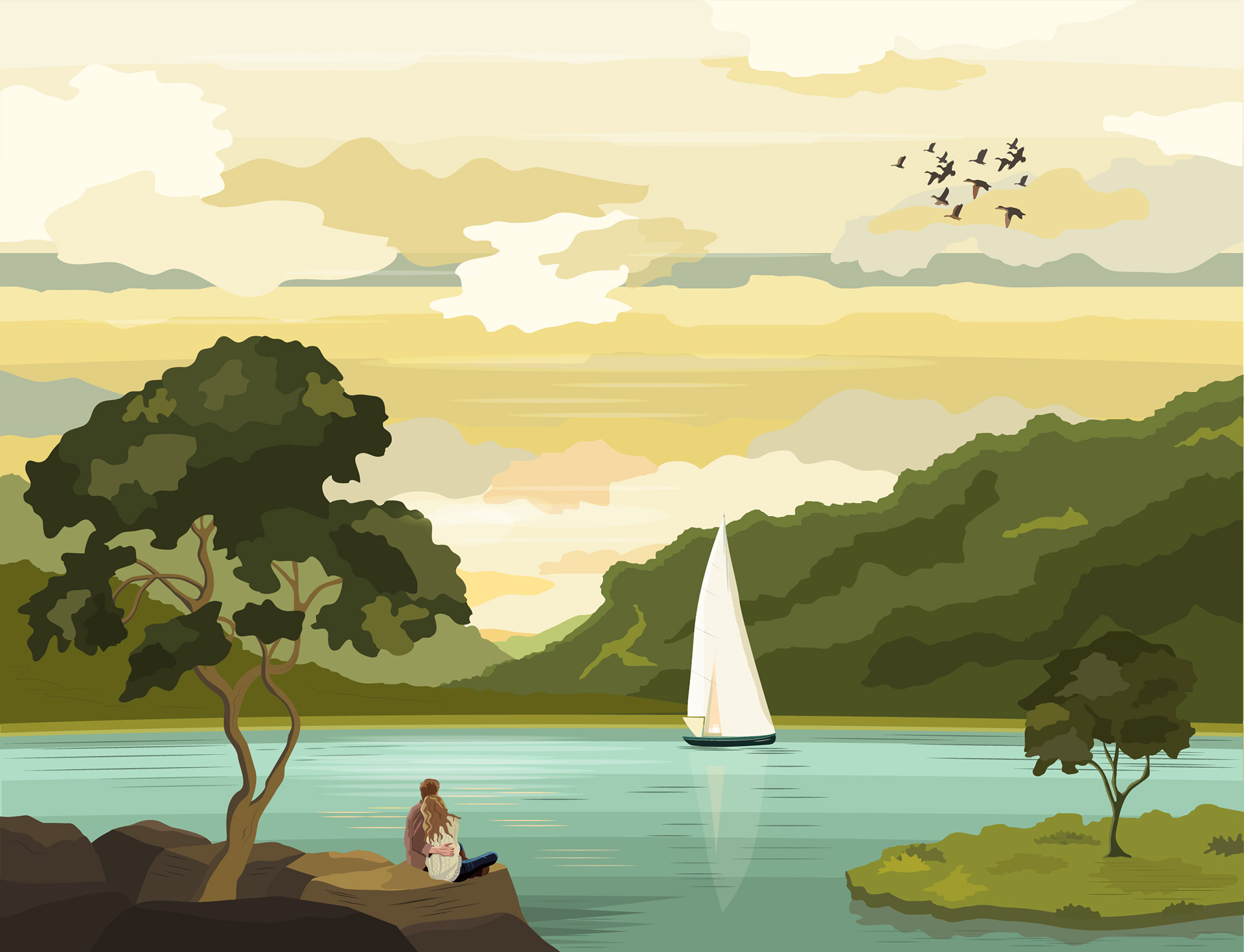 Landscapes. Vector illustrations — Изображение №3 — Иллюстрация на Dprofile