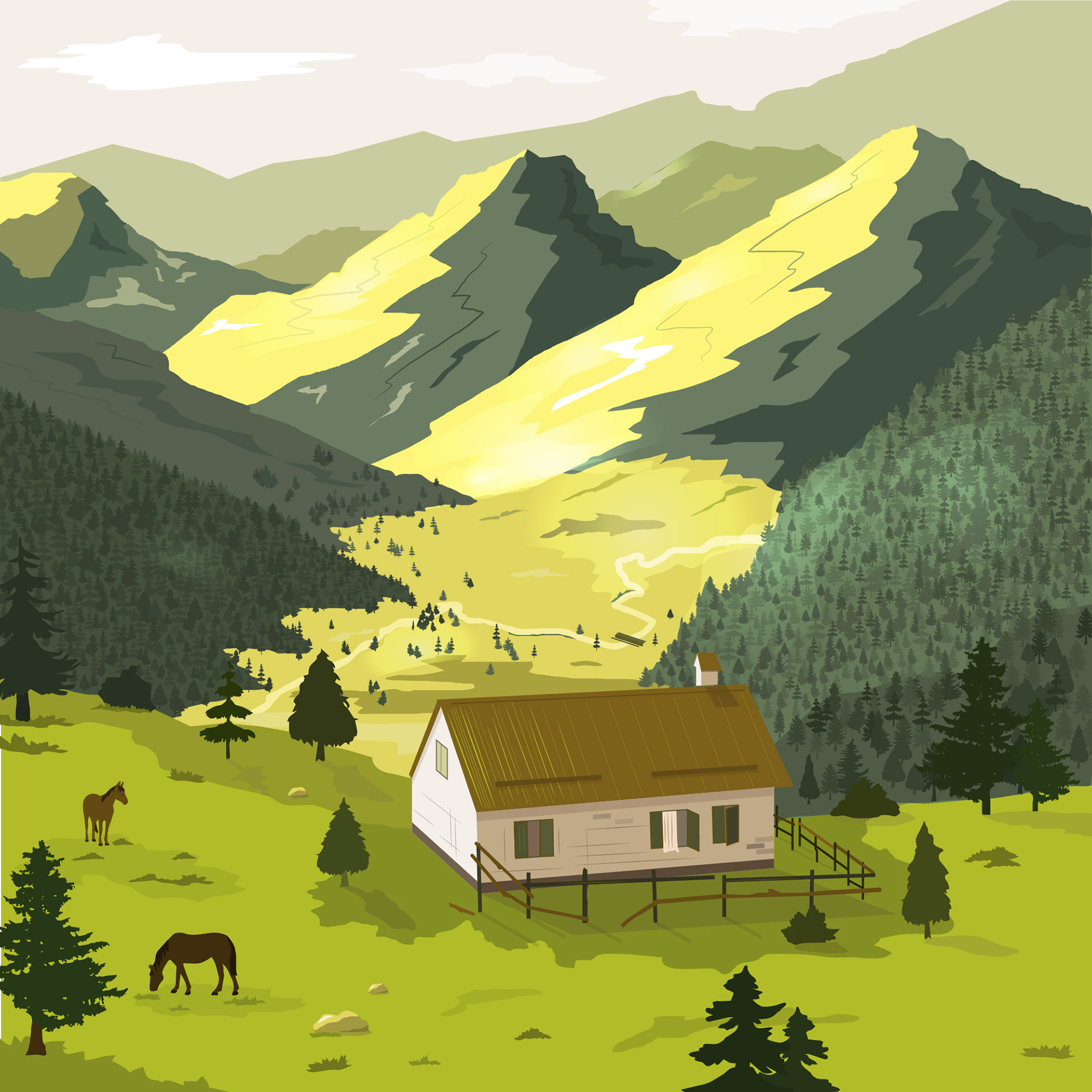 Landscapes. Vector illustrations — Изображение №7 — Иллюстрация на Dprofile