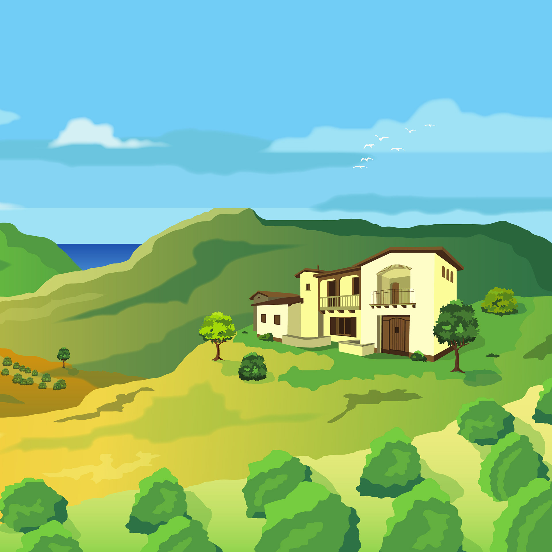 Landscapes. Vector illustrations — Изображение №16 — Иллюстрация на Dprofile
