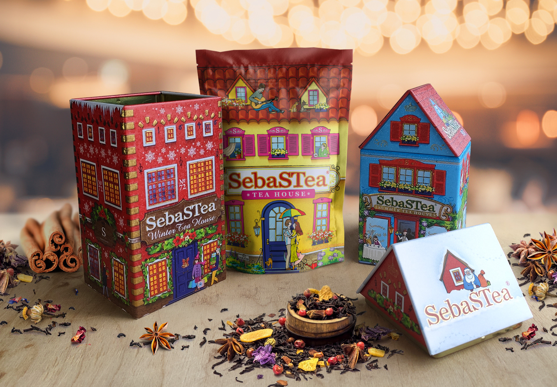 Чай SebaSTea «Houses series». Подарочная упаковка — Изображение №11 — Брендинг, Иллюстрация на Dprofile