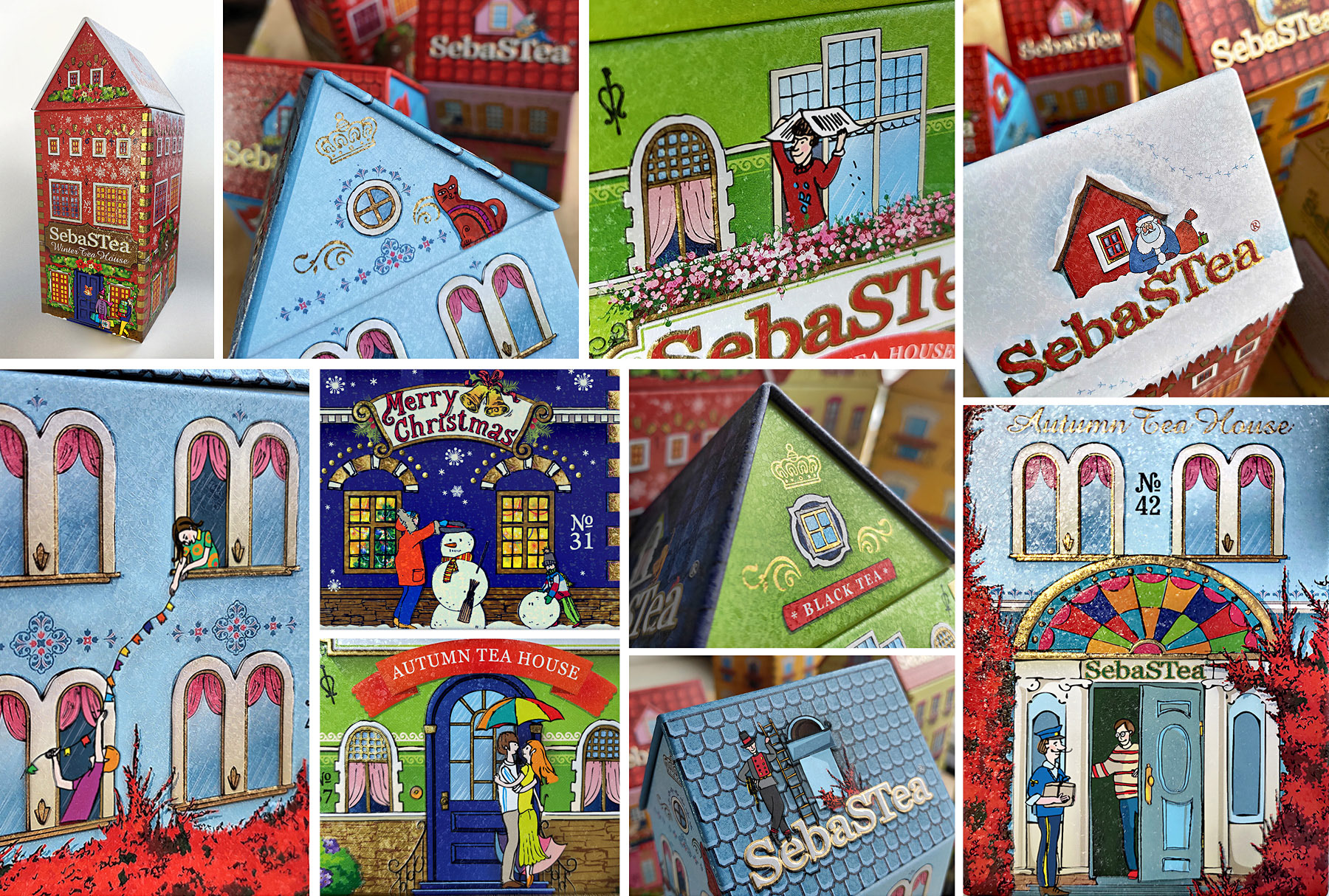 Чай SebaSTea «Houses series». Подарочная упаковка — Изображение №10 — Брендинг, Иллюстрация на Dprofile