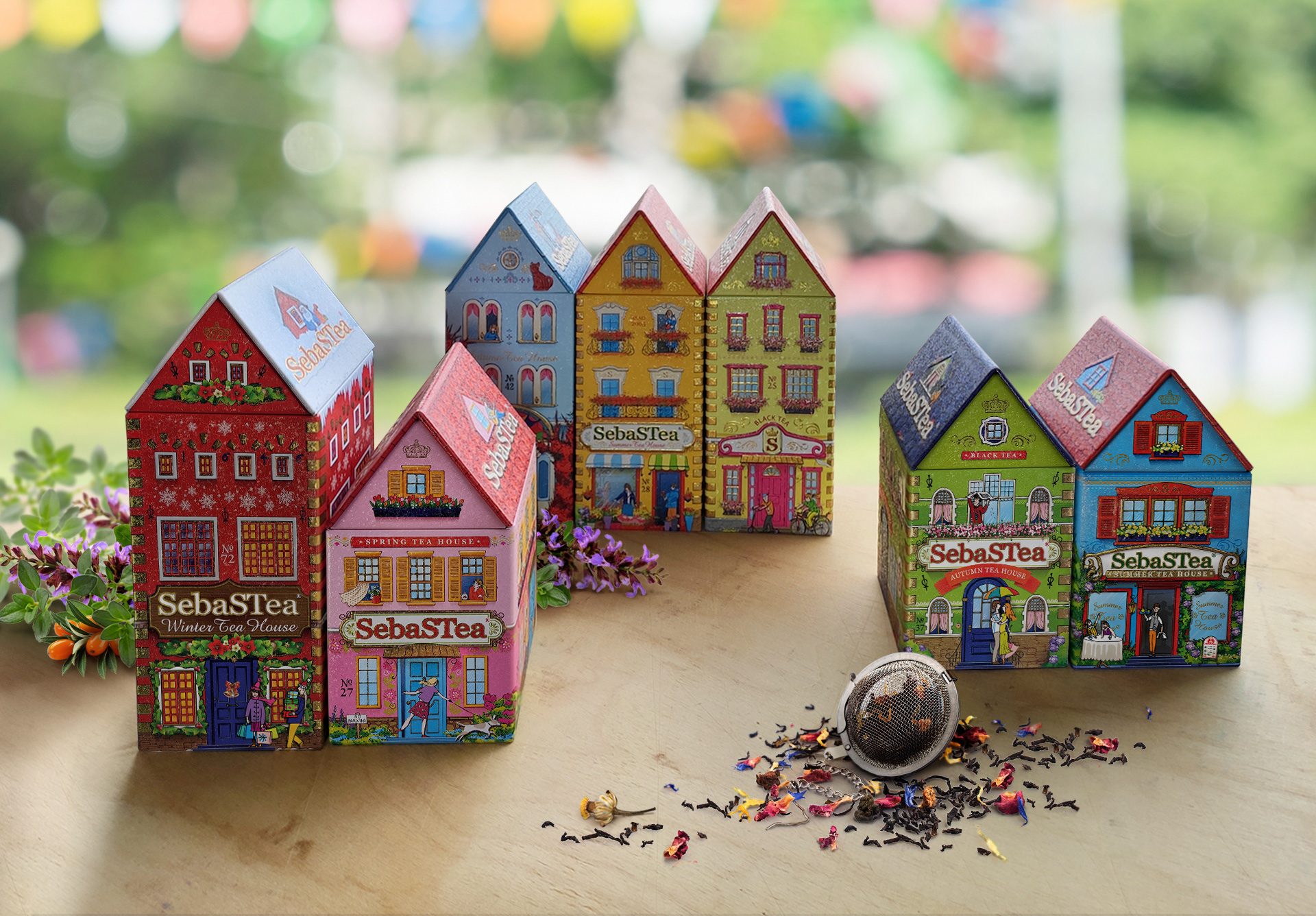 Чай SebaSTea «Houses series». Подарочная упаковка — Изображение №1 — Брендинг, Иллюстрация на Dprofile