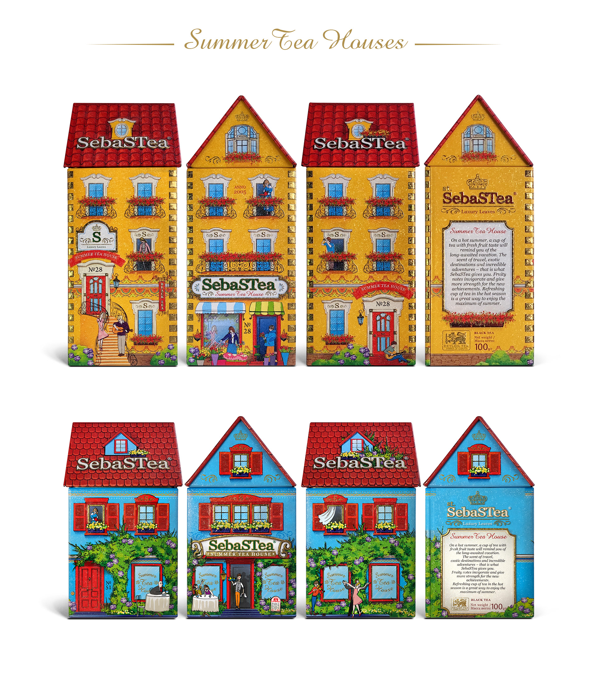Чай SebaSTea «Houses series». Подарочная упаковка — Изображение №6 — Брендинг, Иллюстрация на Dprofile