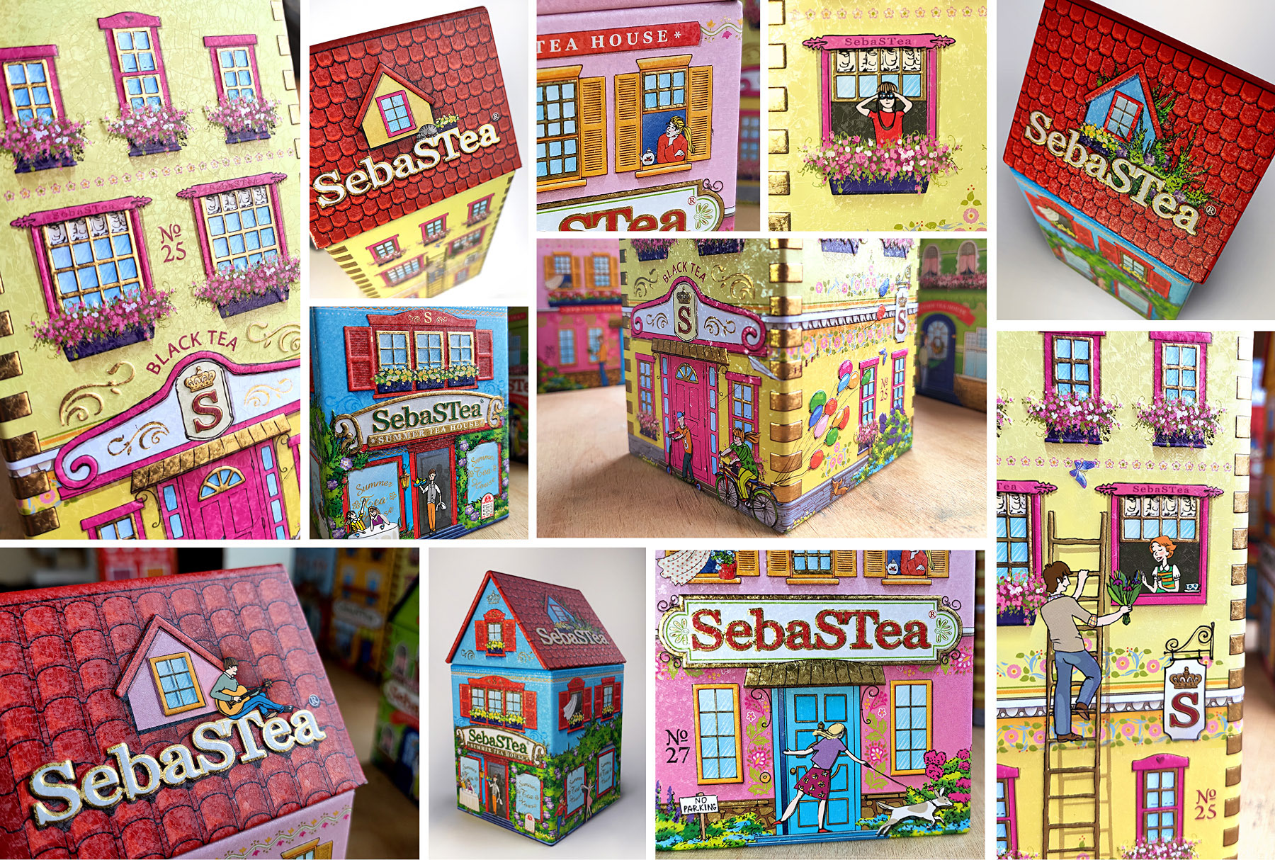 Чай SebaSTea «Houses series». Подарочная упаковка — Изображение №7 — Брендинг, Иллюстрация на Dprofile