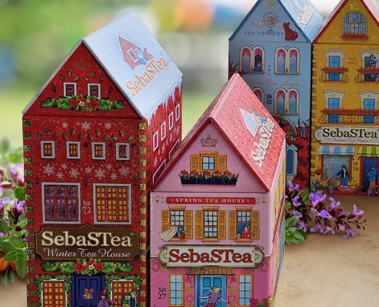 Чай SebaSTea «Houses series». Подарочная упаковка — Брендинг, Иллюстрация на Dprofile