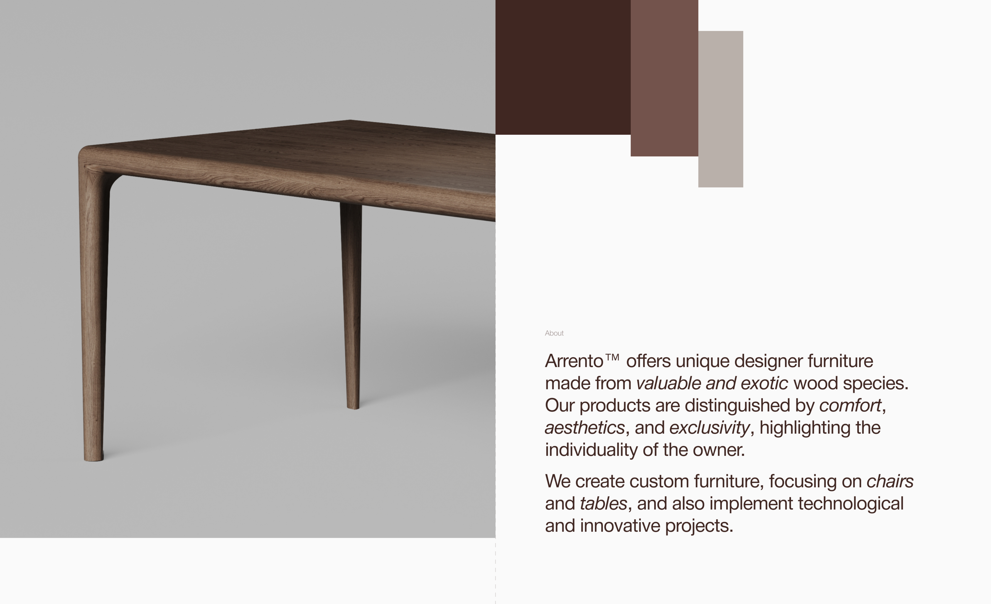 Arrento | Designer Furniture — Изображение №2 — Интерфейсы, Брендинг на Dprofile