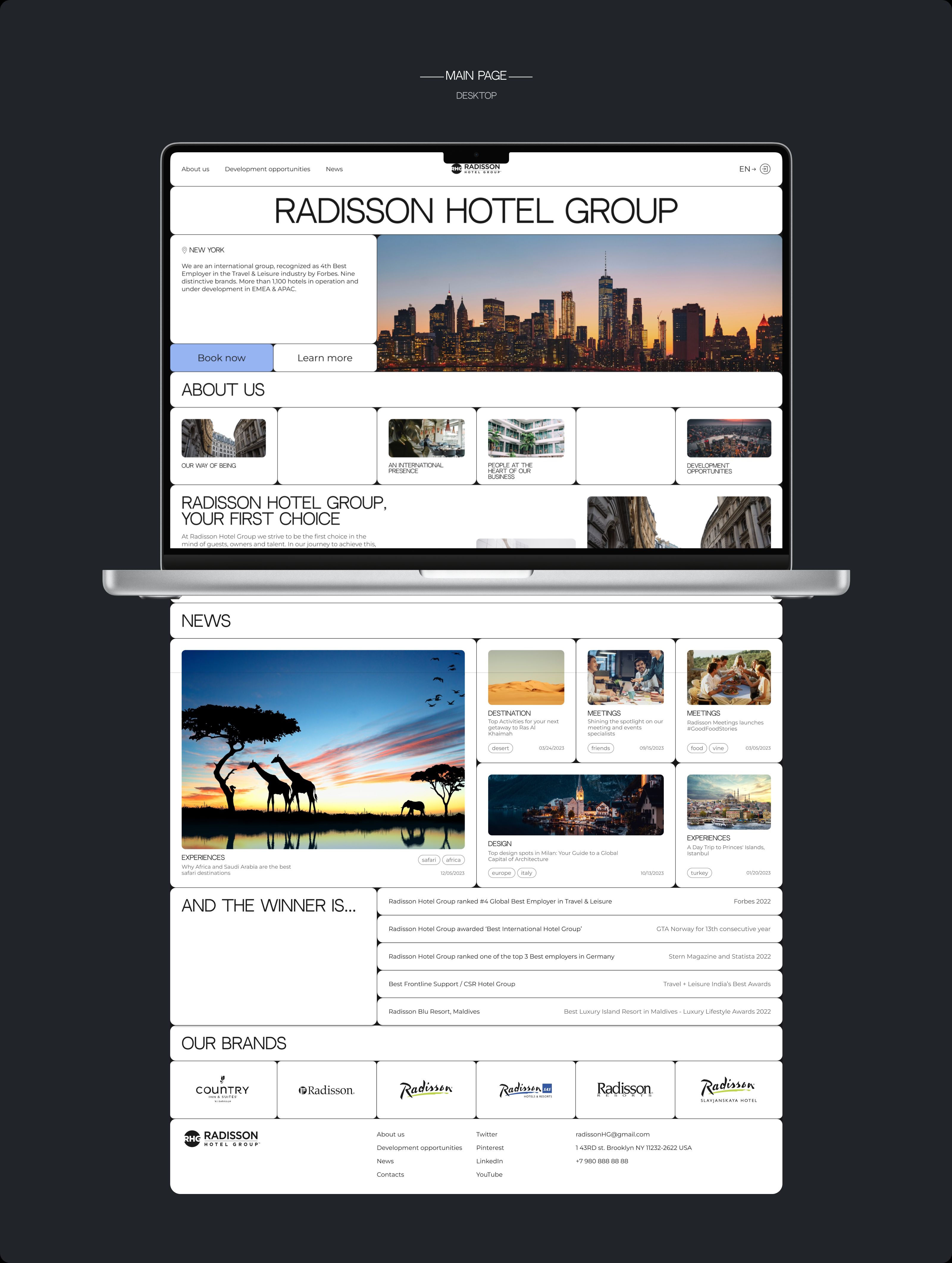 Redesign Concept / Radisson Hotel Group — Изображение №2 — Интерфейсы, Брендинг на Dprofile