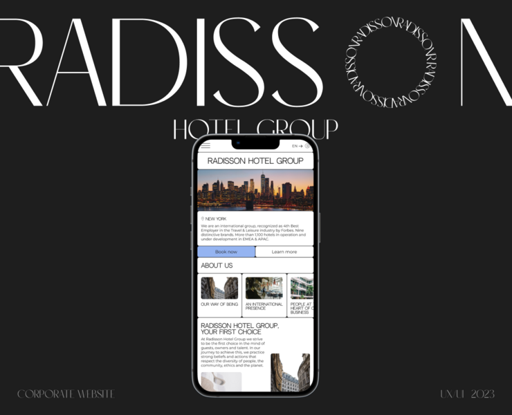 Redesign Concept / Radisson Hotel Group — Интерфейсы, Брендинг на Dprofile
