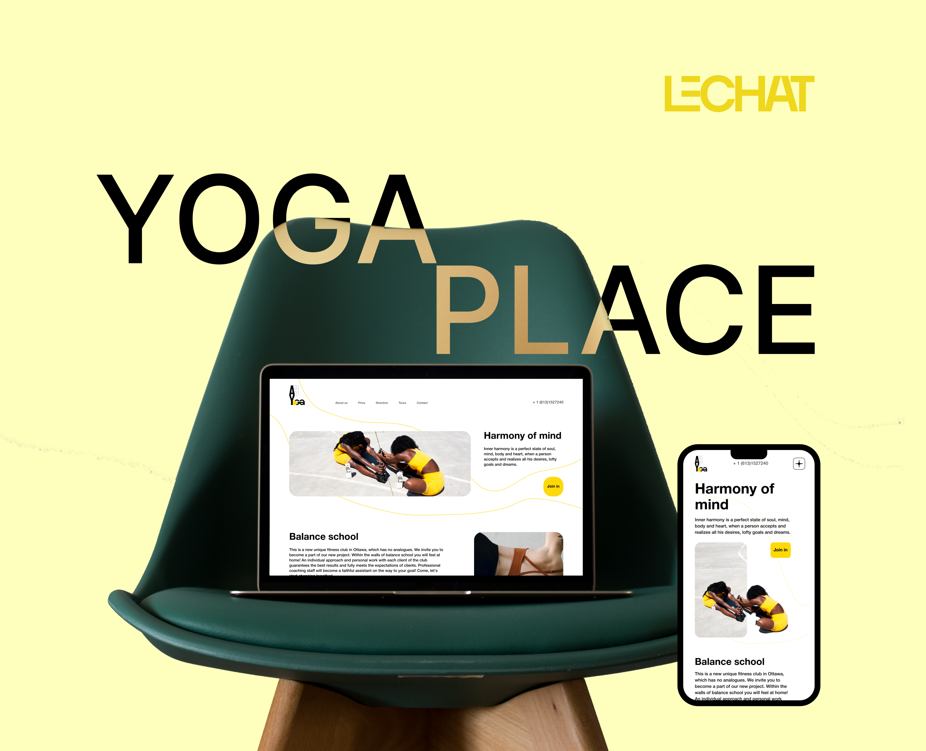 yoga place [website] — Интерфейсы на Dprofile
