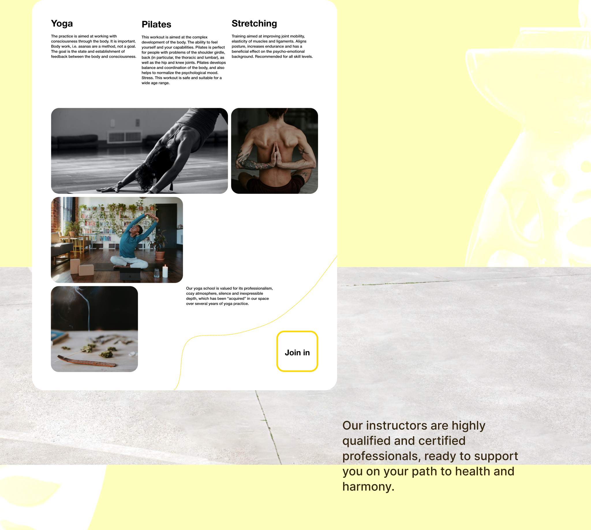 yoga place [website] — Изображение №4 — Интерфейсы на Dprofile