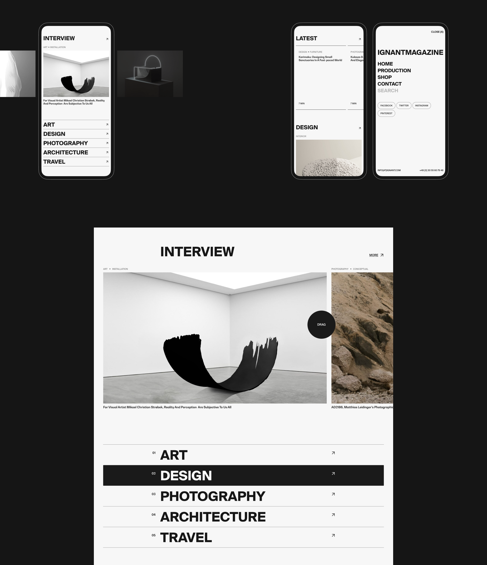 Ignant — Online Magazine — Изображение №3 — Интерфейсы на Dprofile