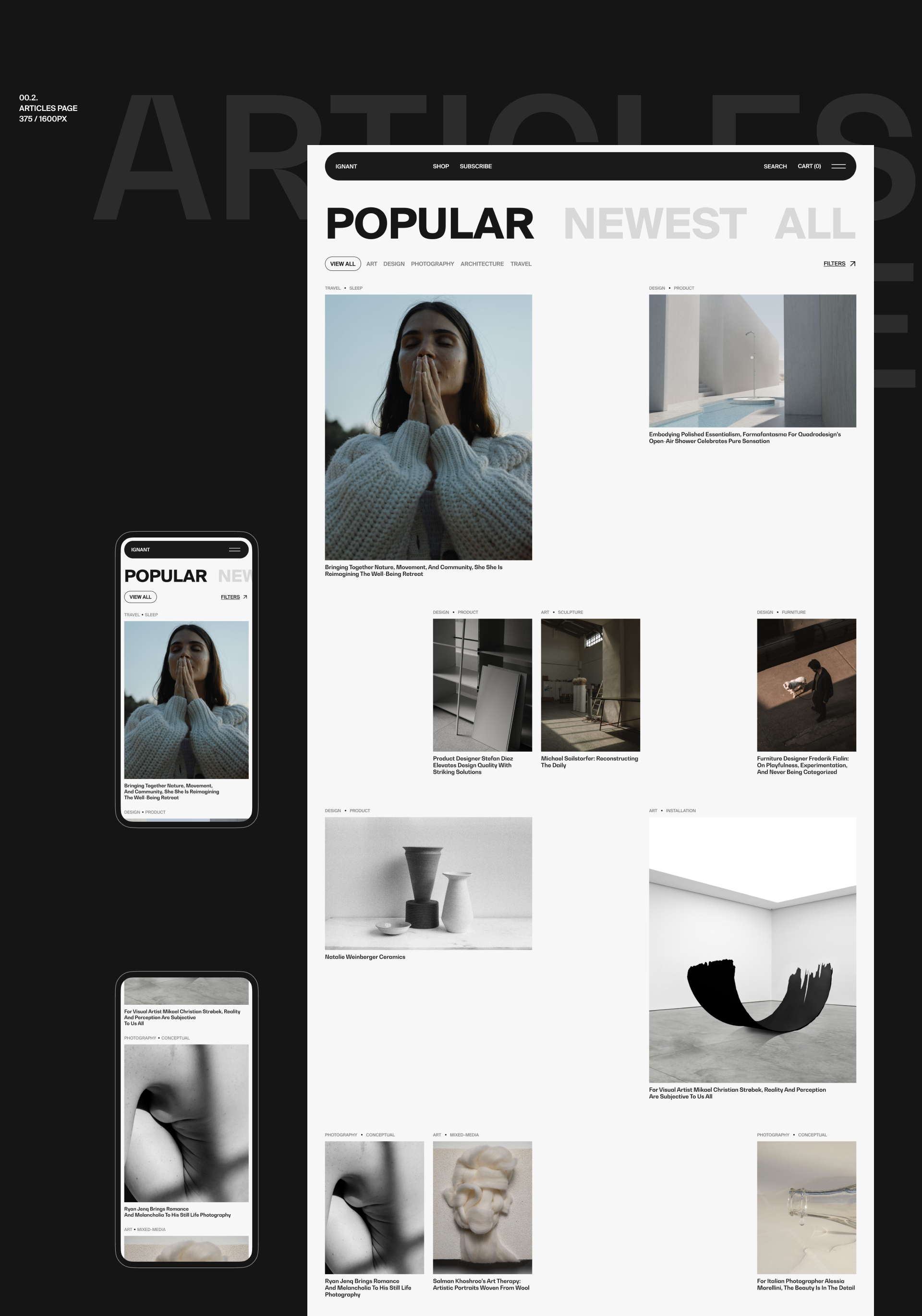 Ignant — Online Magazine — Изображение №6 — Интерфейсы на Dprofile