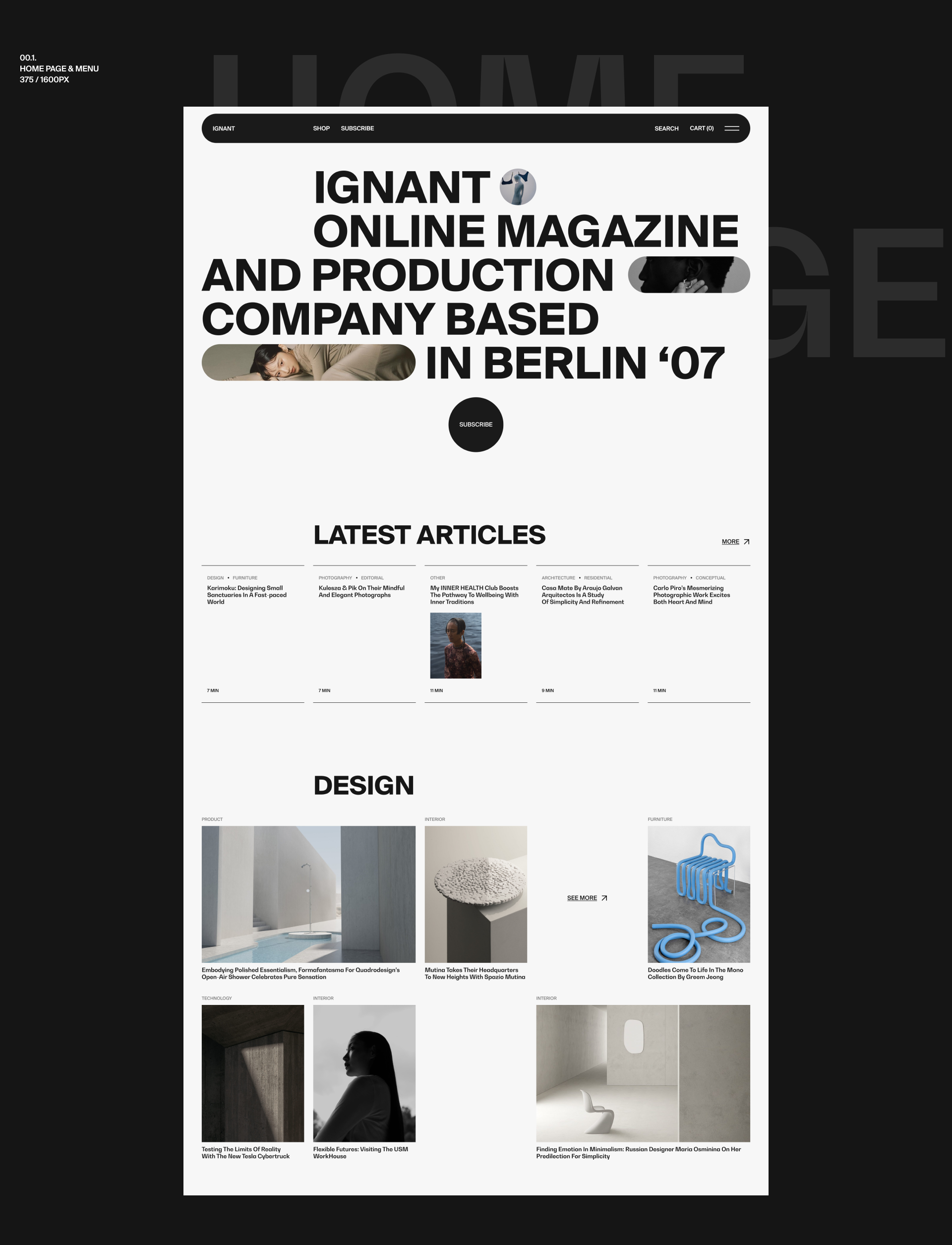 Ignant — Online Magazine — Изображение №2 — Интерфейсы на Dprofile