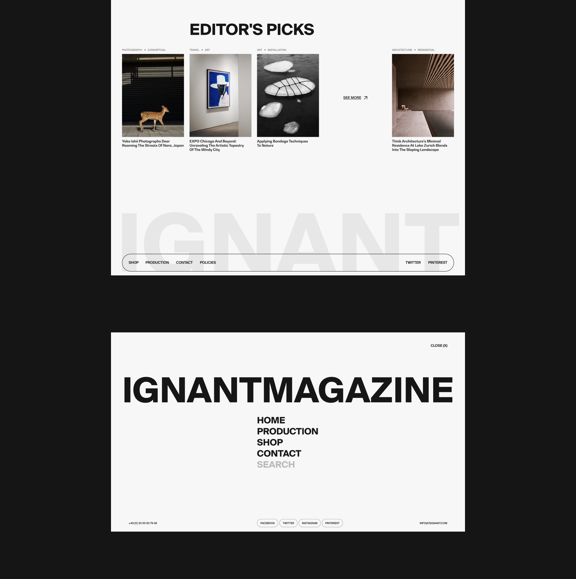 Ignant — Online Magazine — Изображение №4 — Интерфейсы на Dprofile