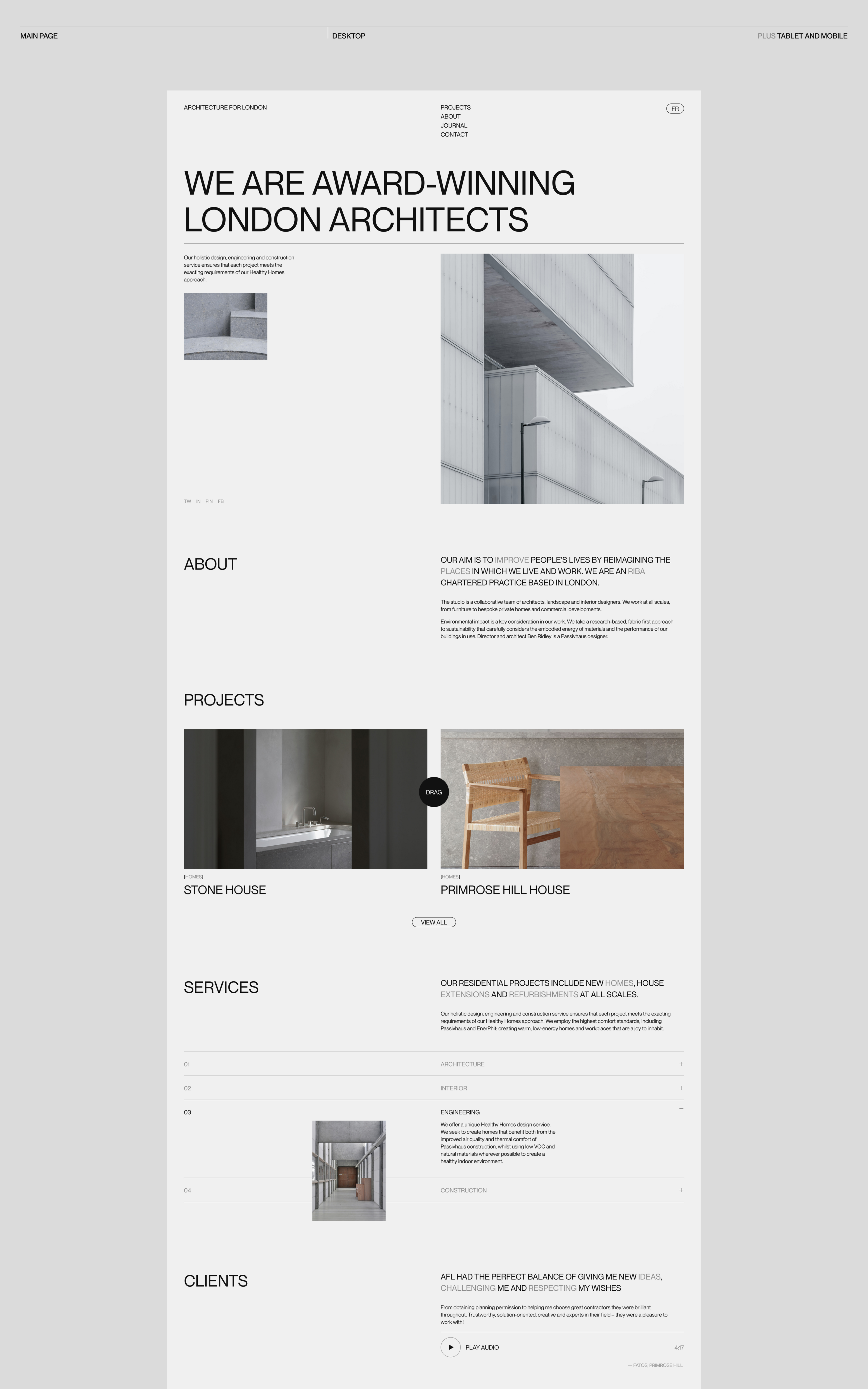 Architecture for London — Corporate Website — Изображение №2 — Интерфейсы на Dprofile