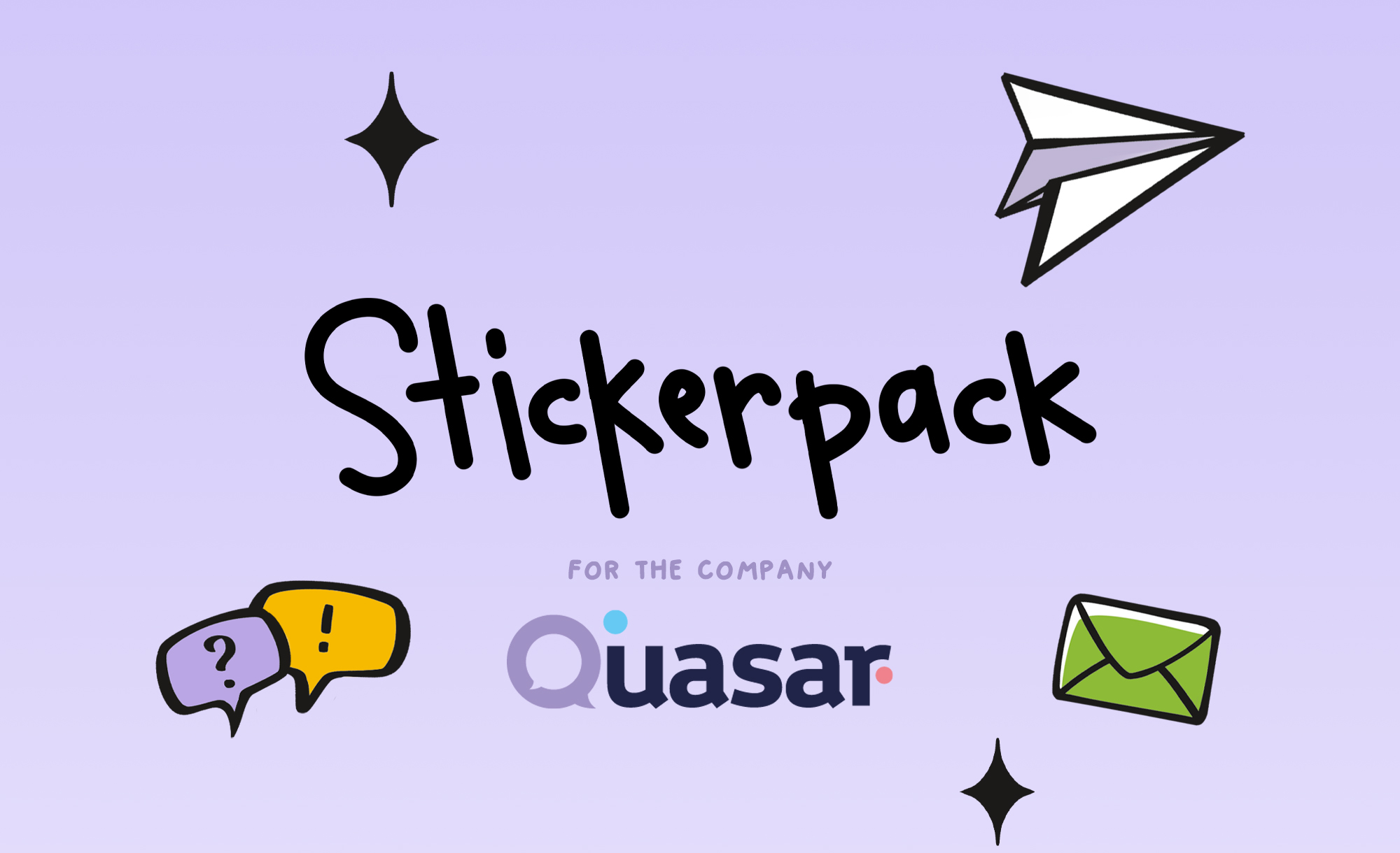 Стикерпак для компании Quasar — Изображение №1 — Иллюстрация, Графика на Dprofile