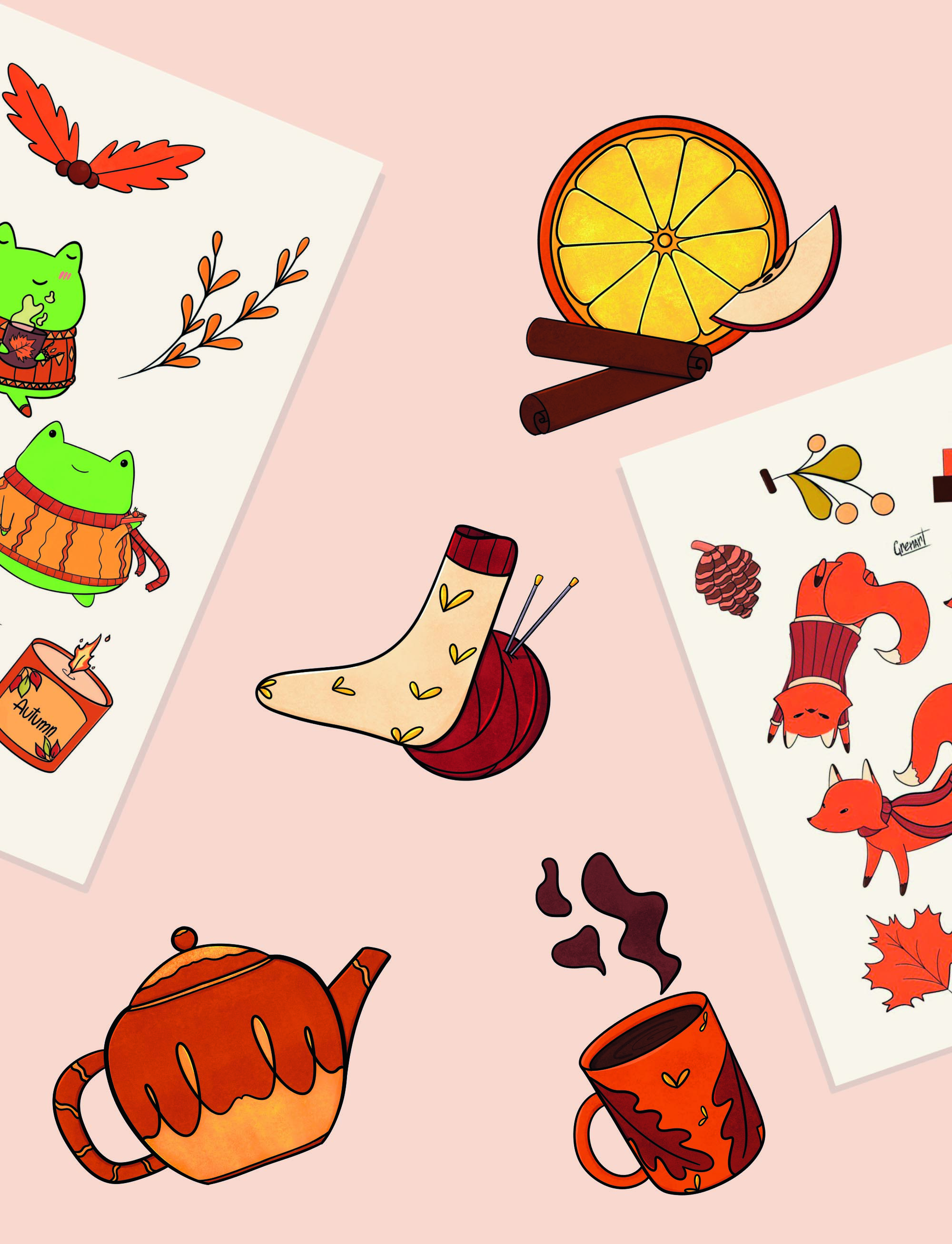 Осенние стикеры 🍂 — Изображение №7 — Брендинг, Иллюстрация на Dprofile