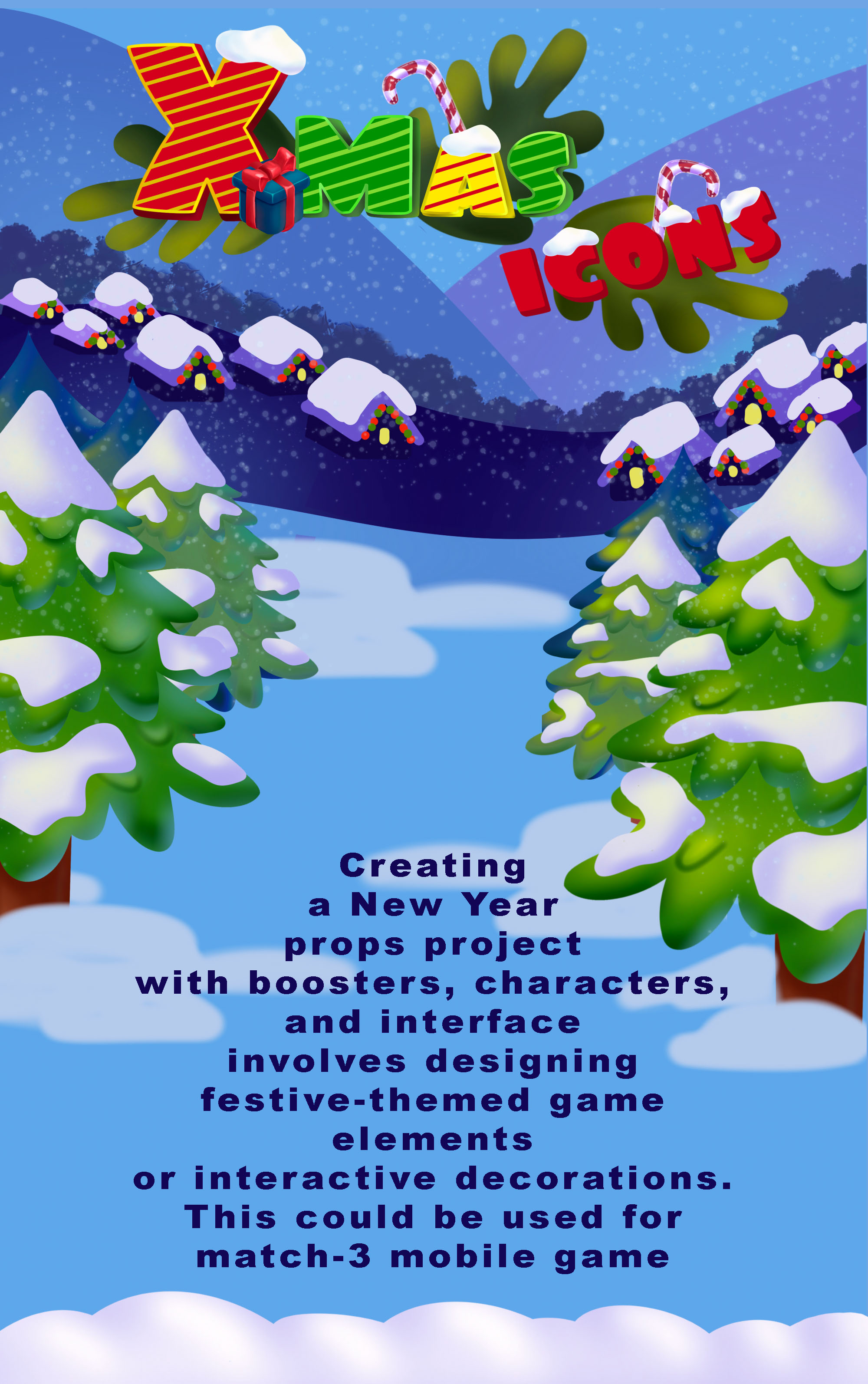 Christmas icons for mobile game — Изображение №1 — Интерфейсы, Иллюстрация на Dprofile