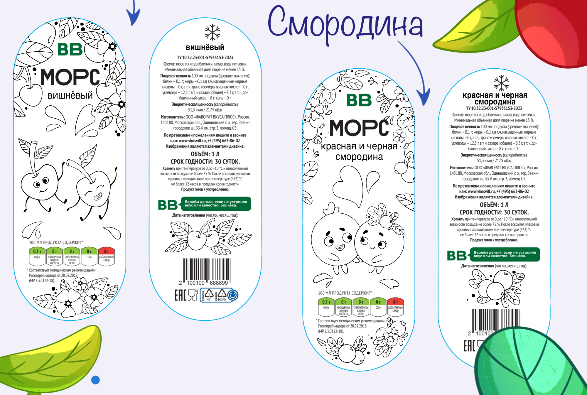 Этикетка для морса (Packaging design) — Изображение №3 — Иллюстрация, Анимация на Dprofile