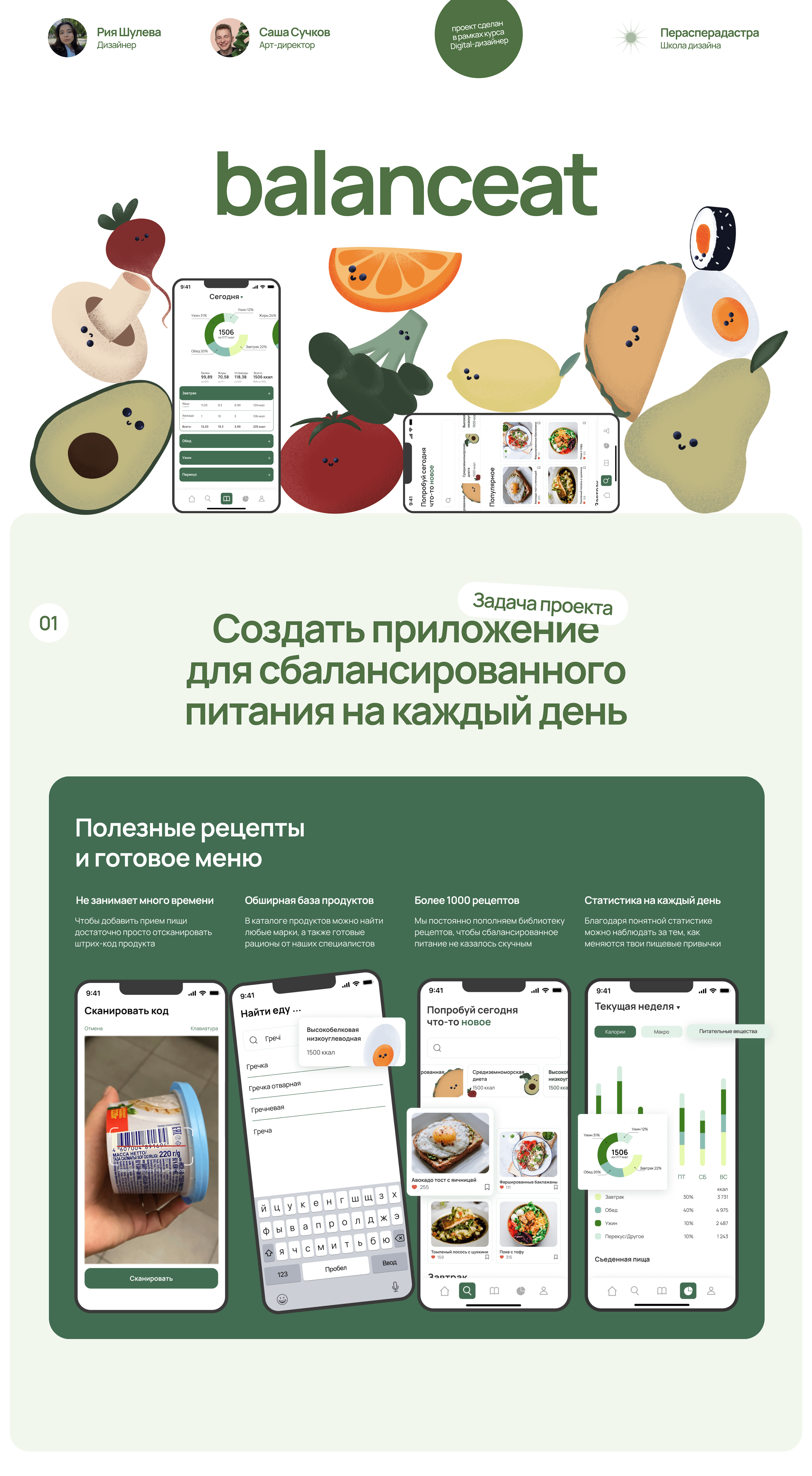 Balanceat / Сервис для сбалансированного питания — Изображение №1 — Интерфейсы, Брендинг, Иллюстрация на Dprofile