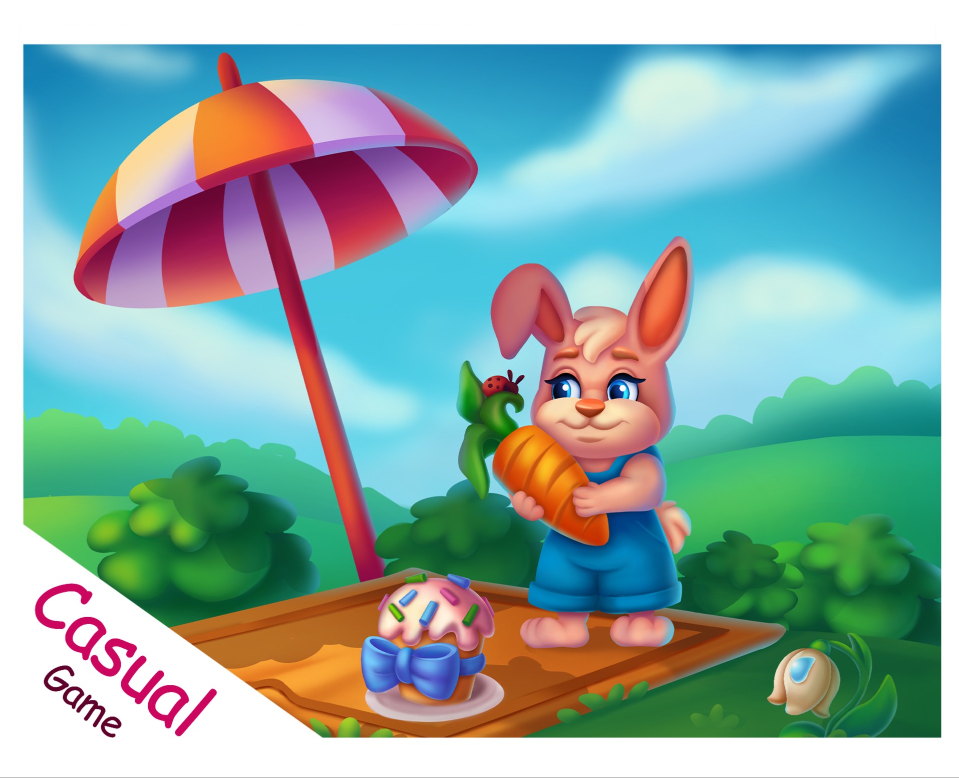 Rabbit Piter/ Casual game — Иллюстрация на Dprofile