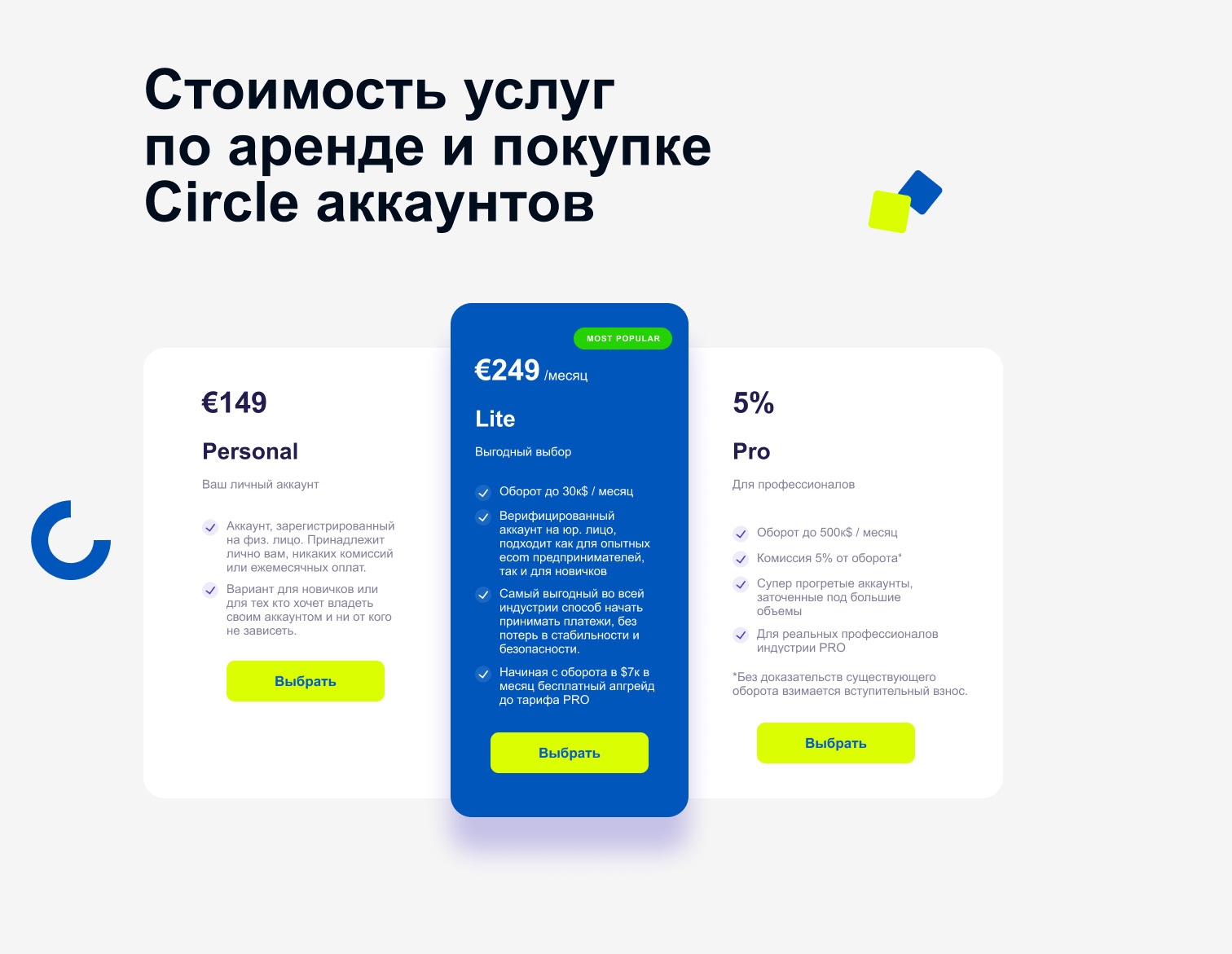 Landing page для платежной системы Circle — Изображение №5 — Интерфейсы, Графика на Dprofile