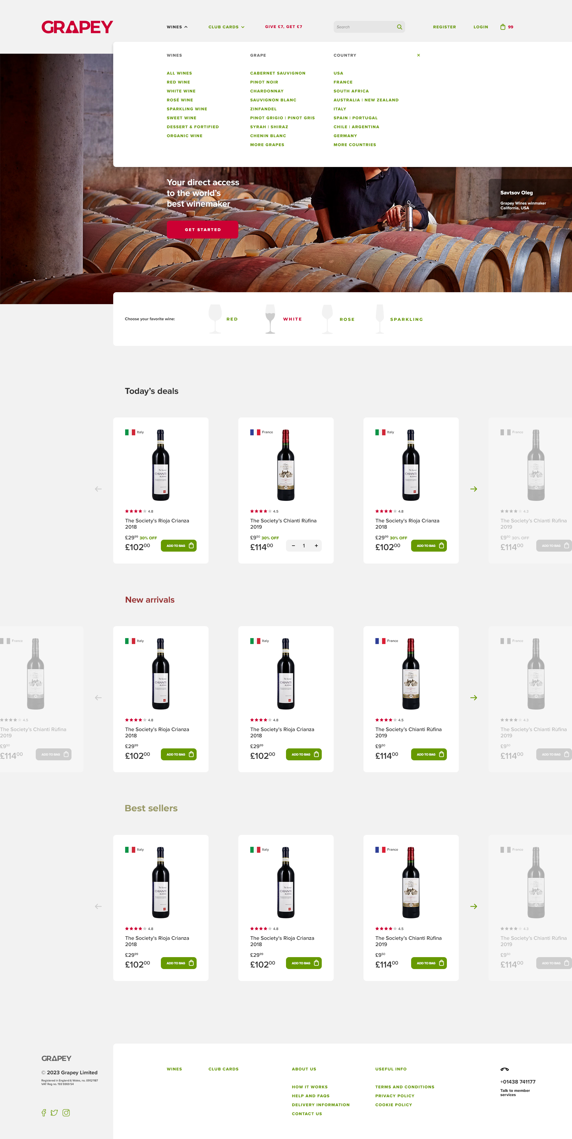 grapey — винный бутик — Изображение №7 — Интерфейсы, Брендинг на Dprofile