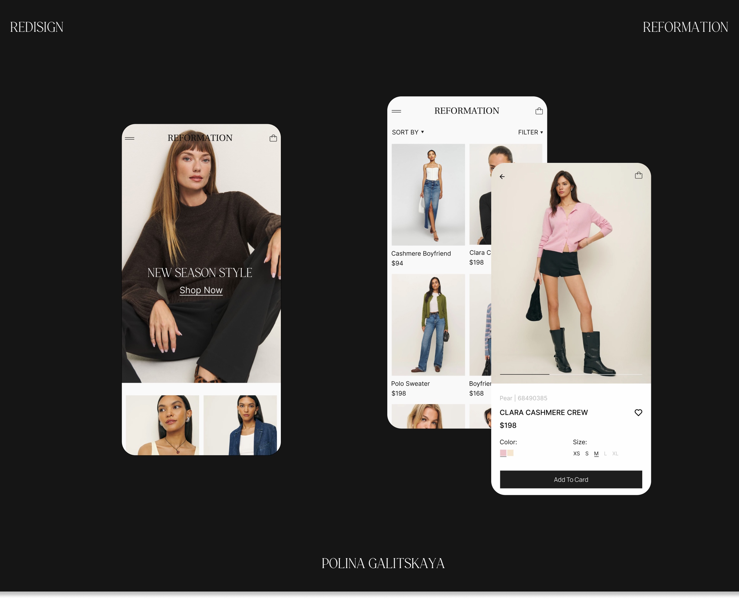 Online store redesign e-commerce – reformation — Интерфейсы на Dprofile