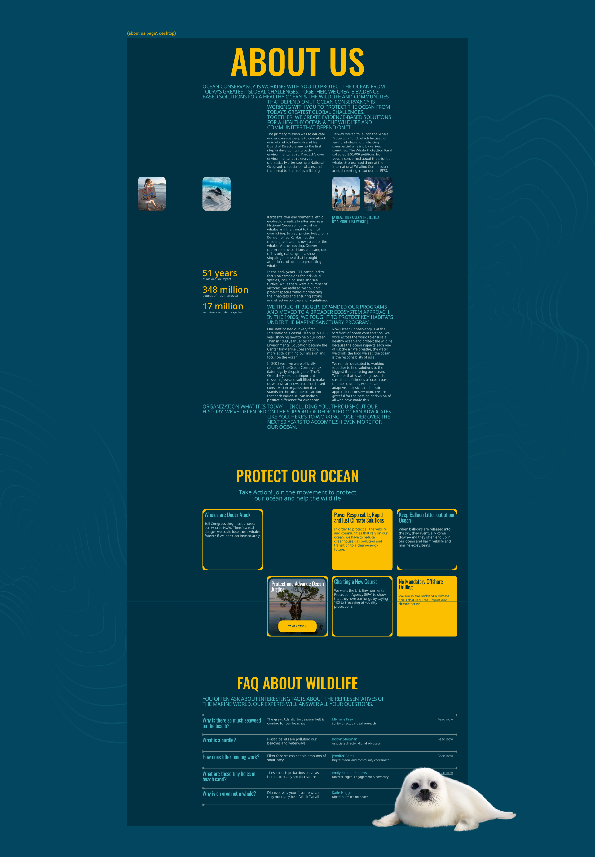 Редизайн корпоративного сайта Ocean Conservancy — Изображение №4 — Интерфейсы на Dprofile