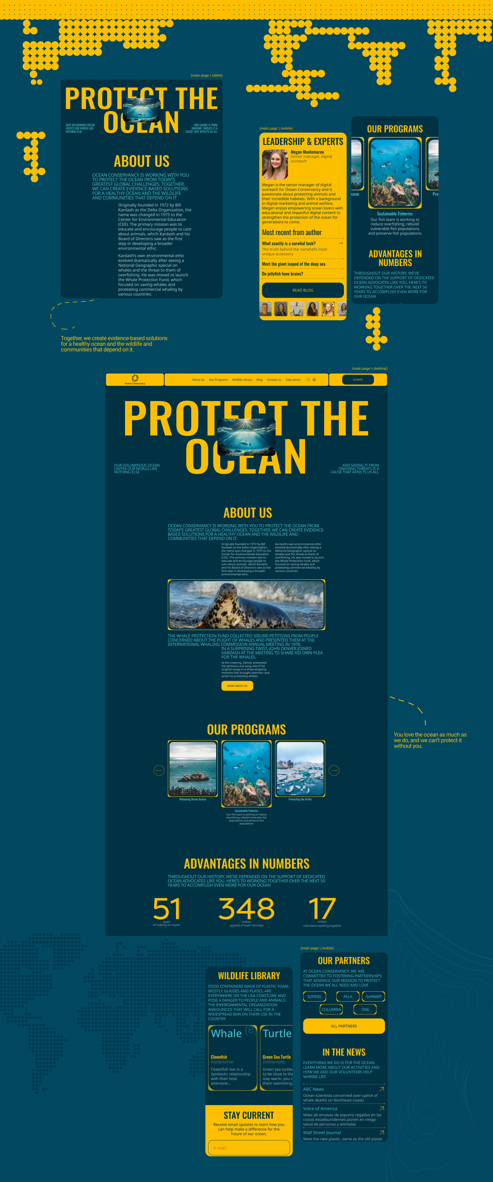 Редизайн корпоративного сайта Ocean Conservancy — Изображение №2 — Интерфейсы на Dprofile