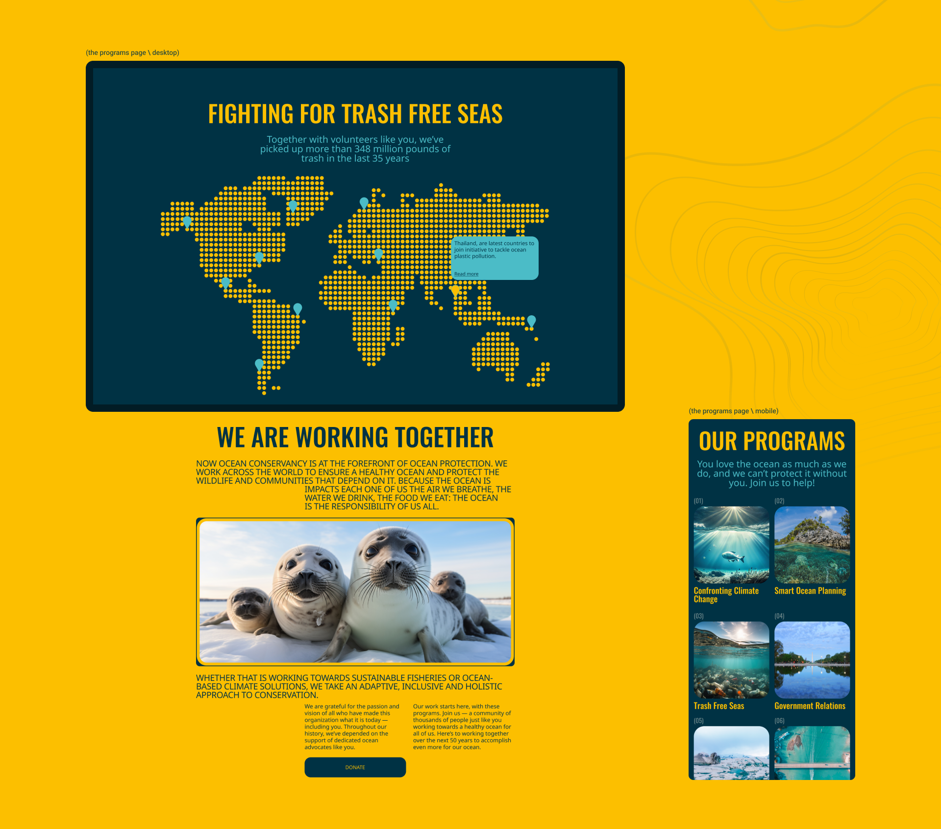 Редизайн корпоративного сайта Ocean Conservancy — Изображение №3 — Интерфейсы на Dprofile