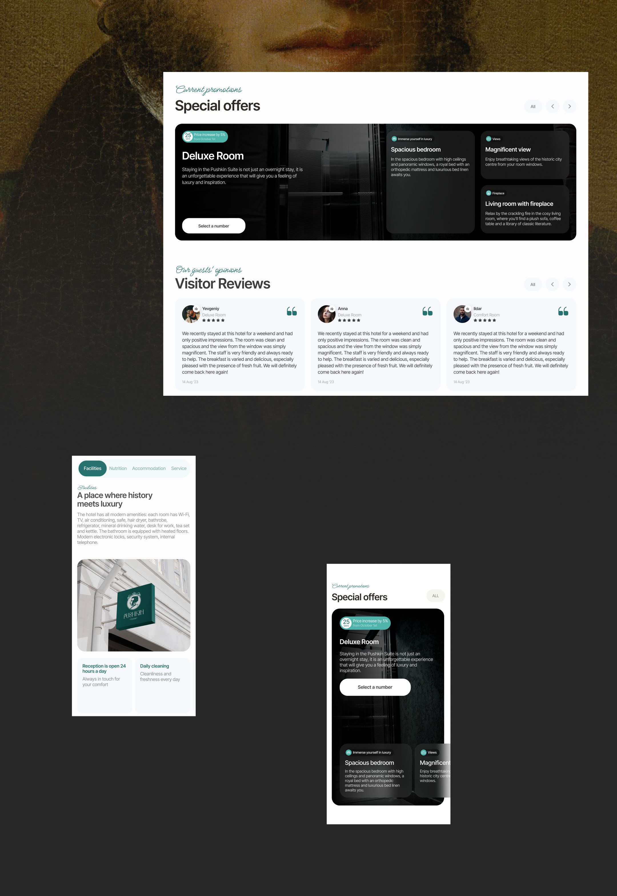 Сайт отеля: UIUX, брендинг — Изображение №12 — Интерфейсы, Брендинг на Dprofile