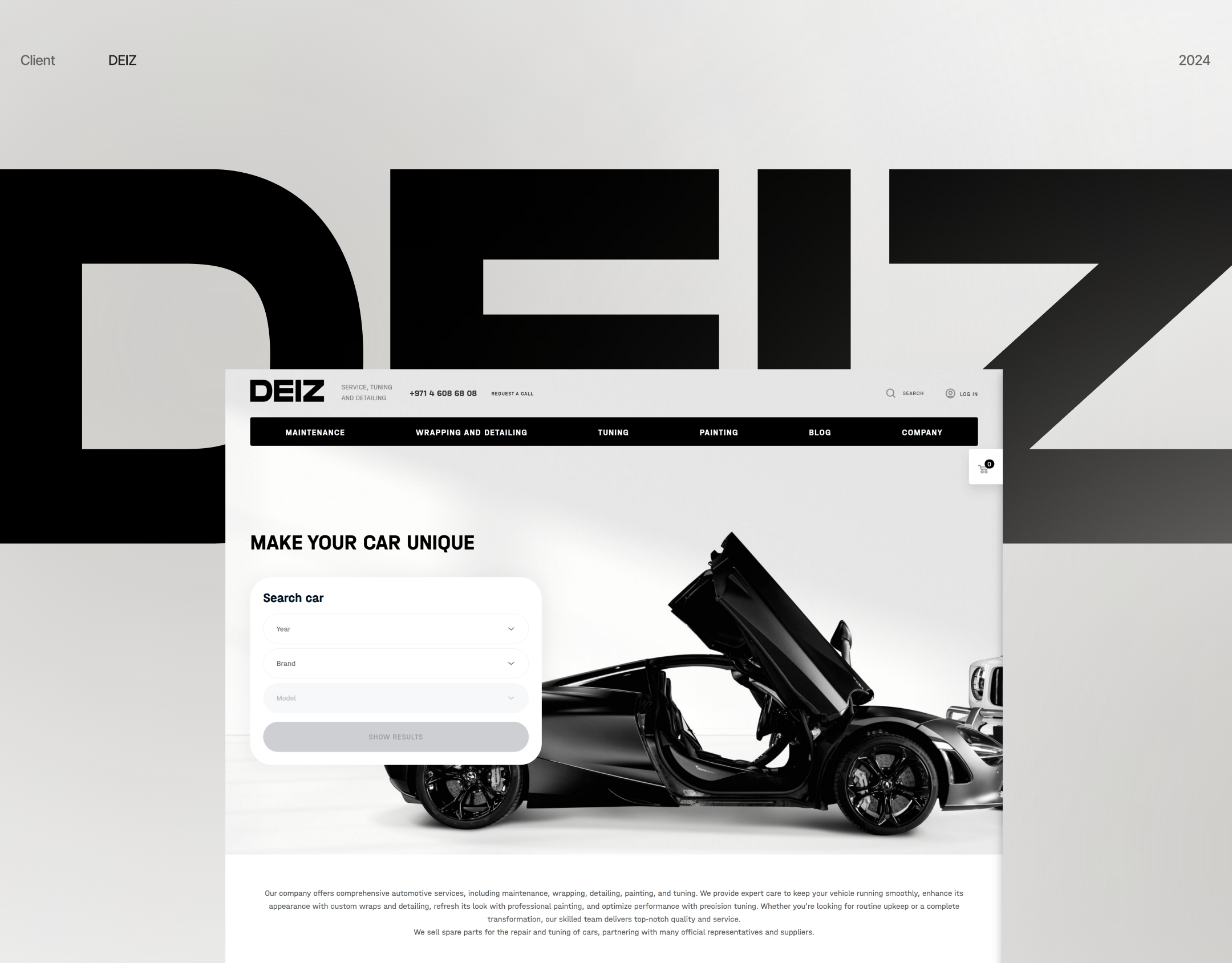 DEIZ car rental service, 2025: UIUX, content — Изображение №1 — Интерфейсы на Dprofile