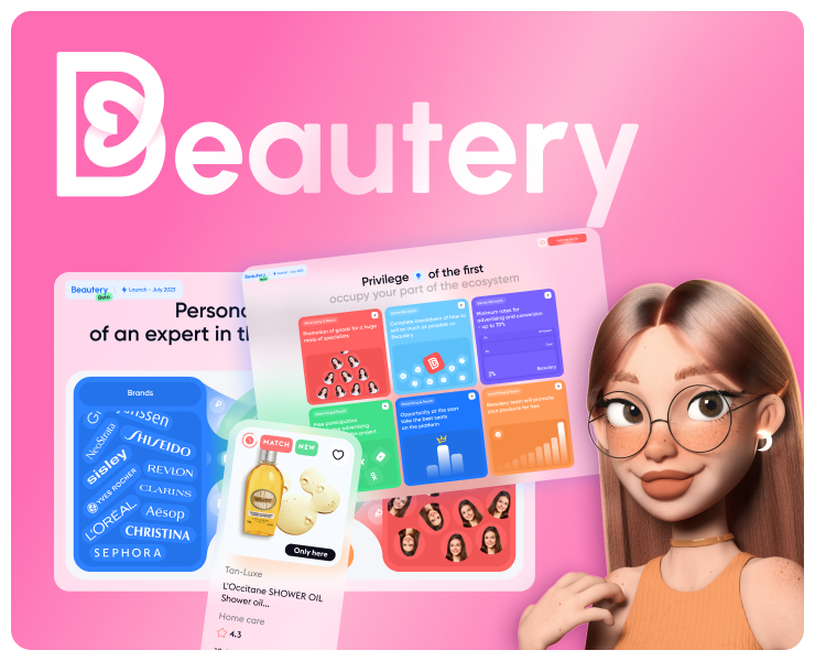 Beautery - beauty marketplace: UI/UX, UI, logo, web на Dprofile
