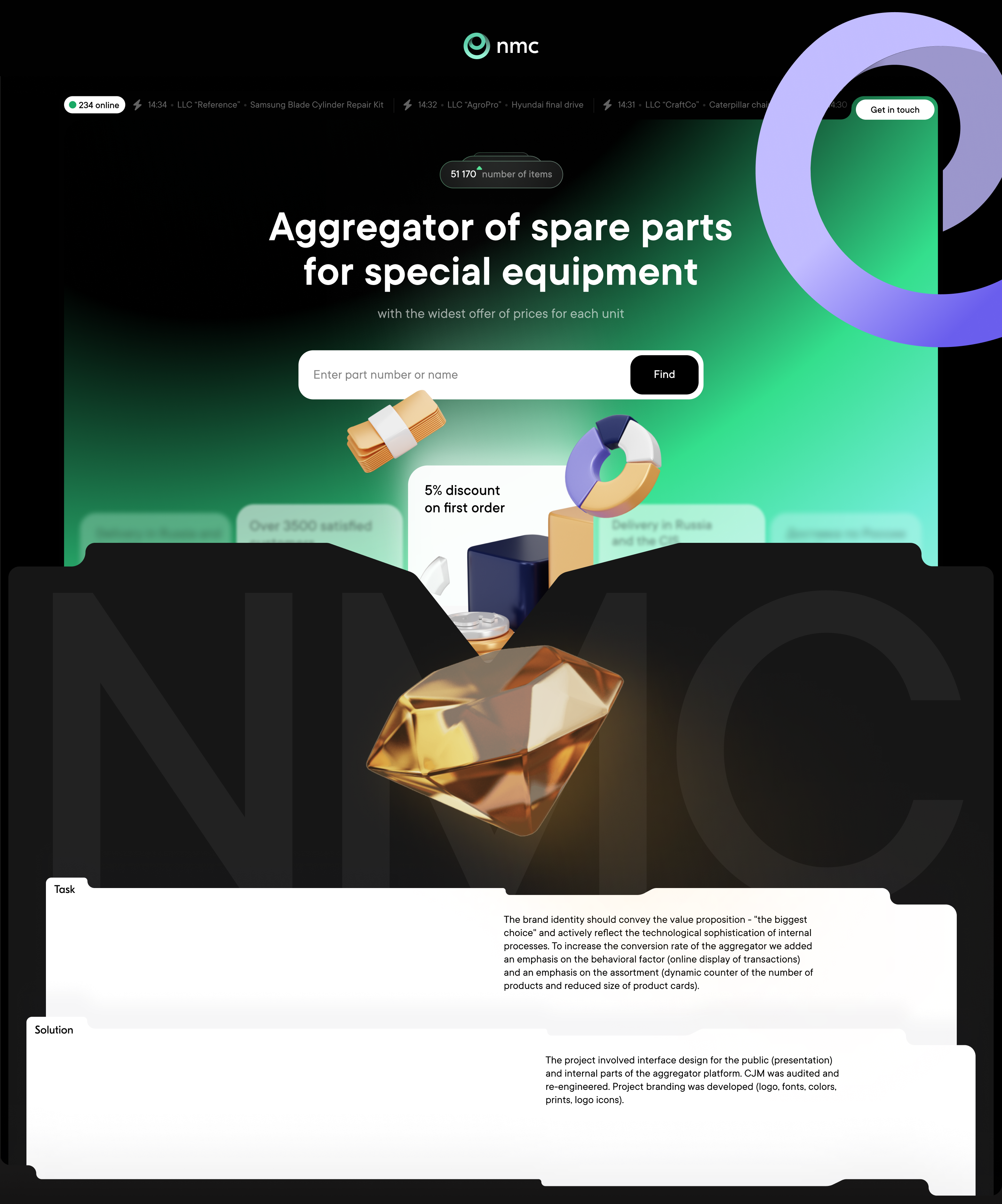 NMC - Parts aggregator: UIUX, Web and Branding — Изображение №2 — Интерфейсы на Dprofile