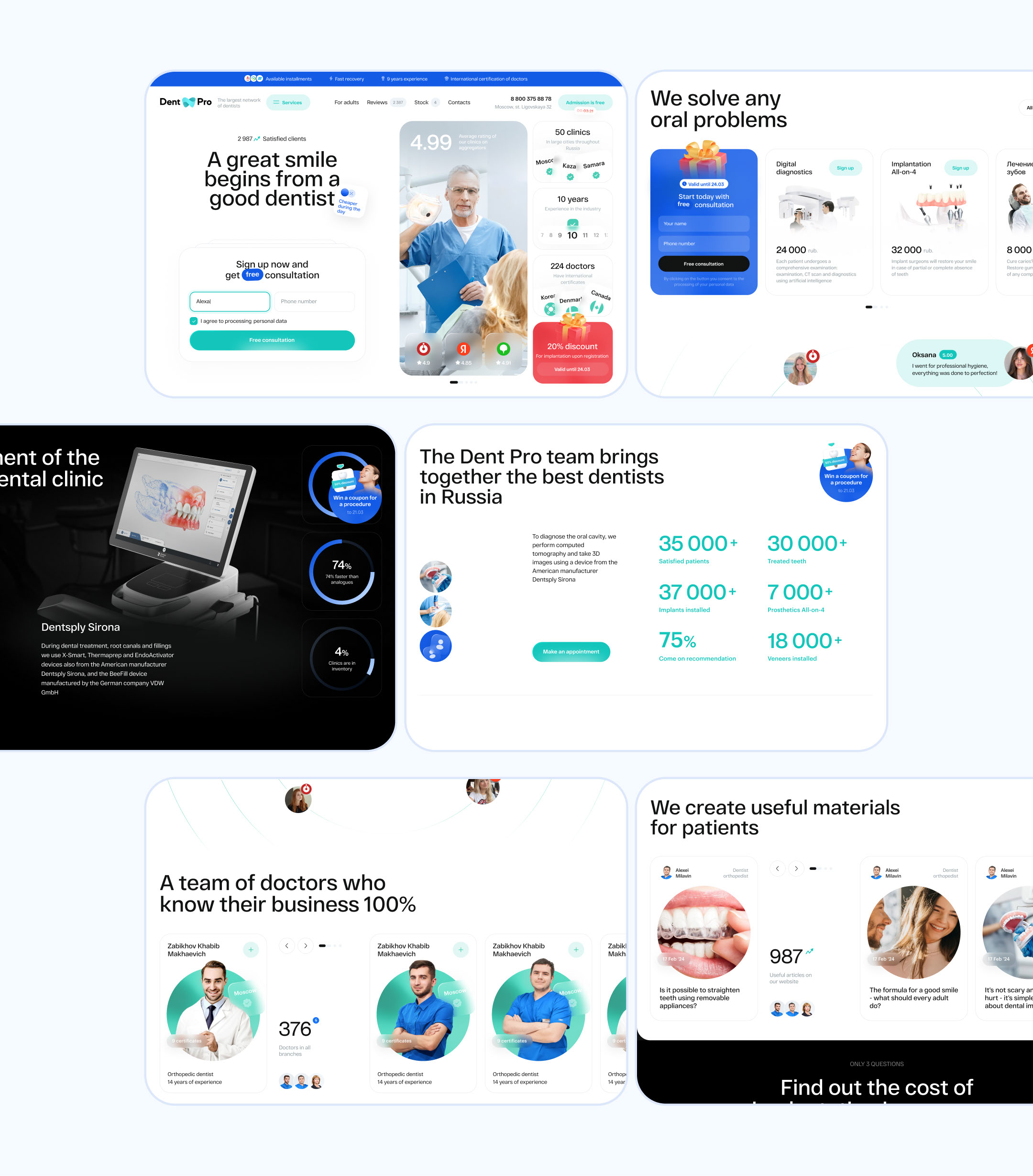 Dental clinic website: UIUX, Web — Изображение №7 — Интерфейсы на Dprofile