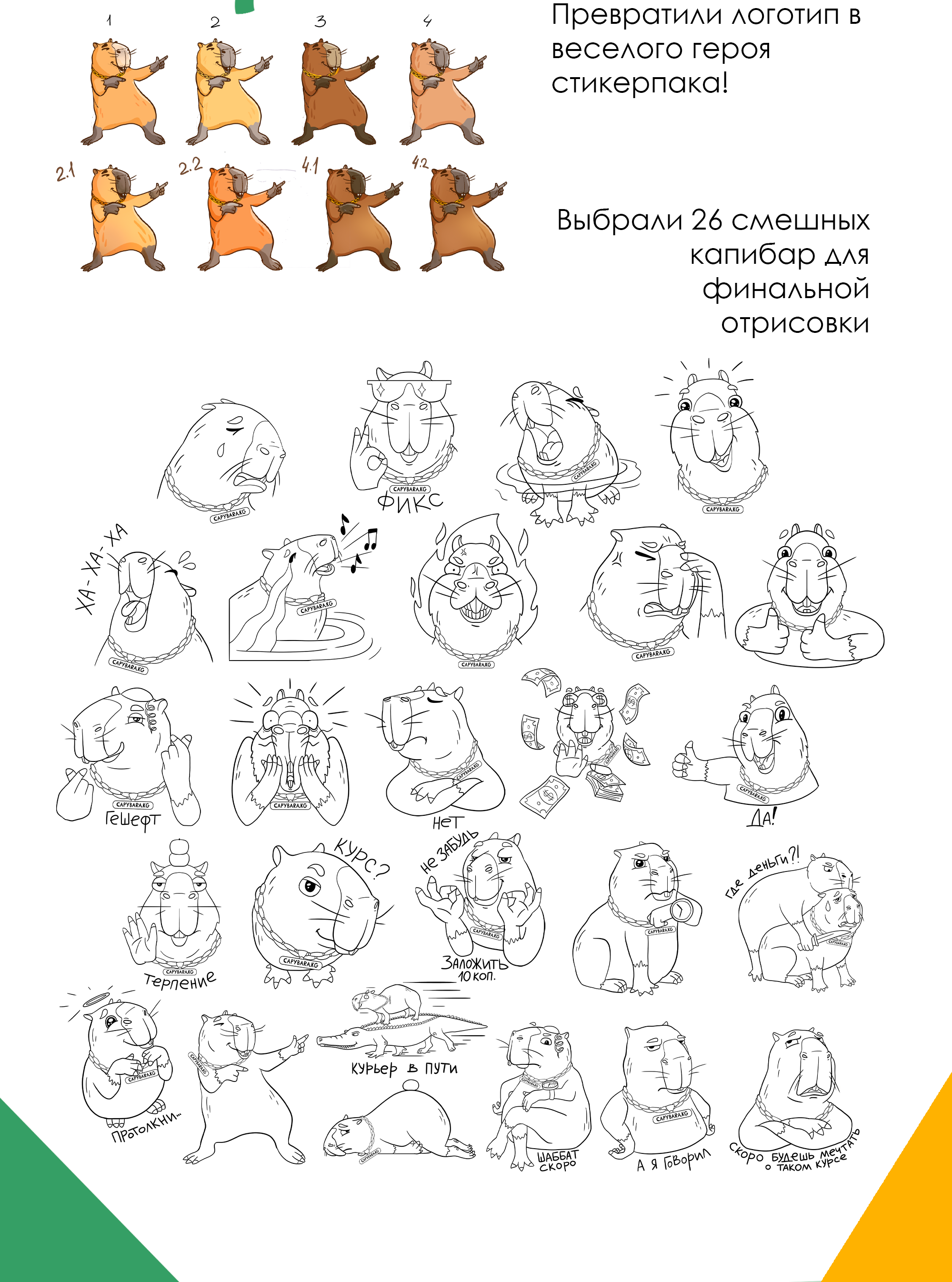 Криптобара - стикеры с мемной капибарой для телеграм — Изображение №4 — Брендинг, Иллюстрация на Dprofile