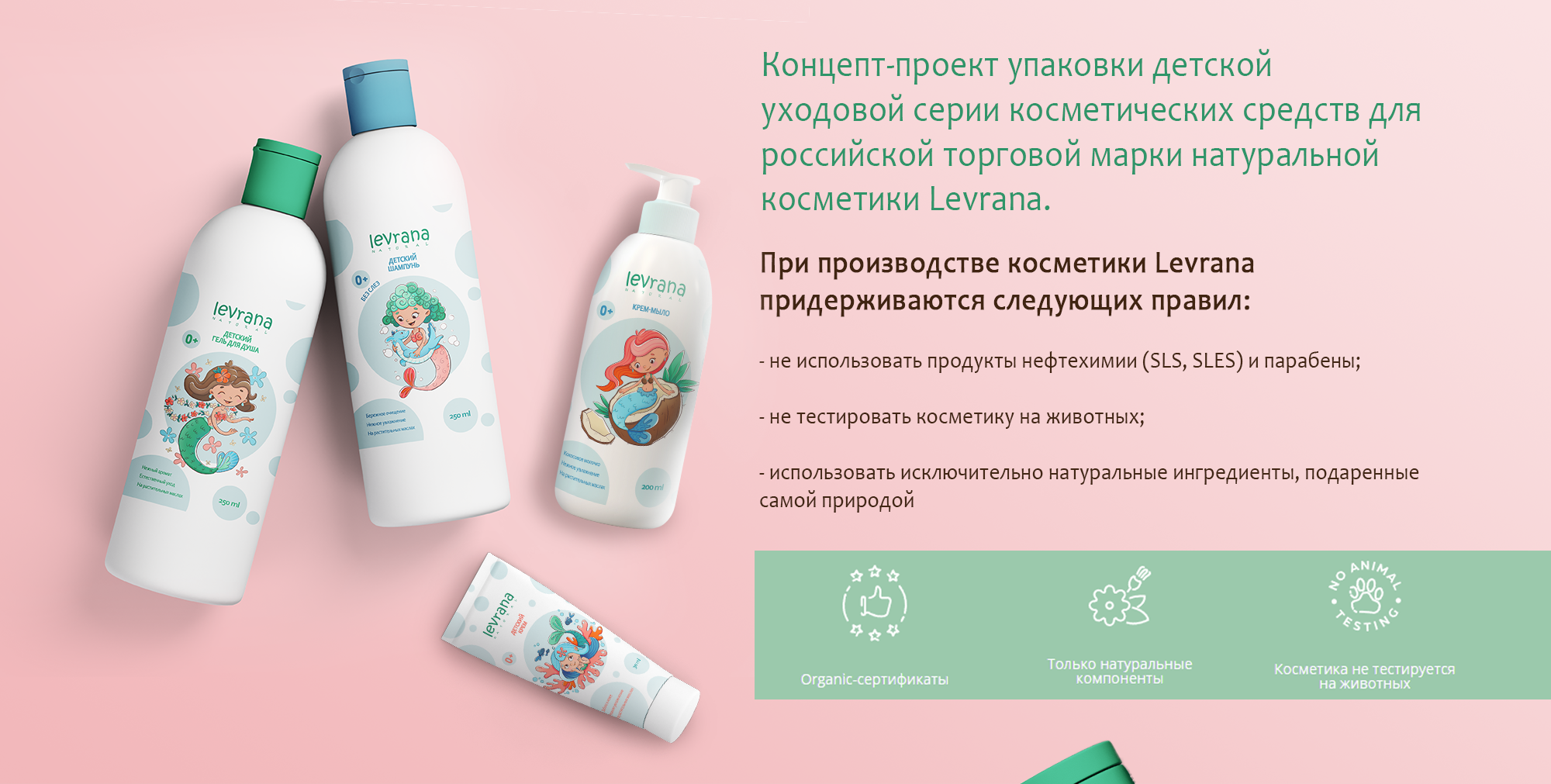 Детская уходовая косметика Levrana, упаковка — Изображение №2 — Брендинг, Иллюстрация на Dprofile
