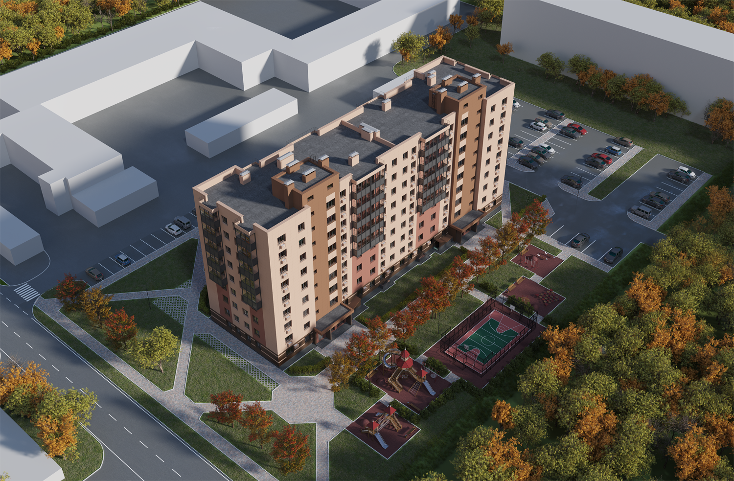 3д визуализация многоквартирного жилого дома — Изображение №1 — 3D на Dprofile