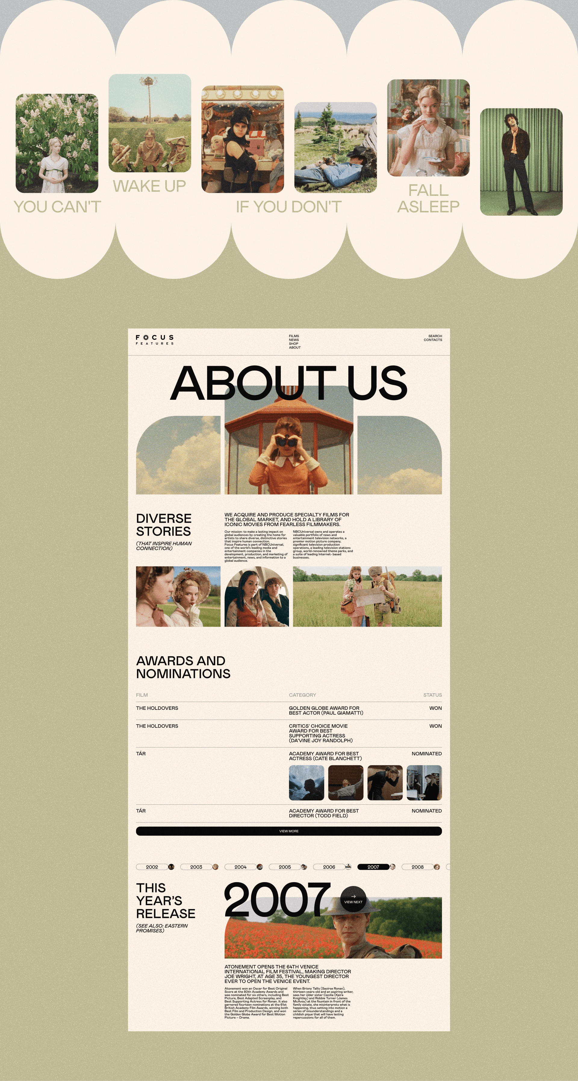 FOCUS FEATURES ✦ Корпоративный сайт — Изображение №5 — Интерфейсы на Dprofile