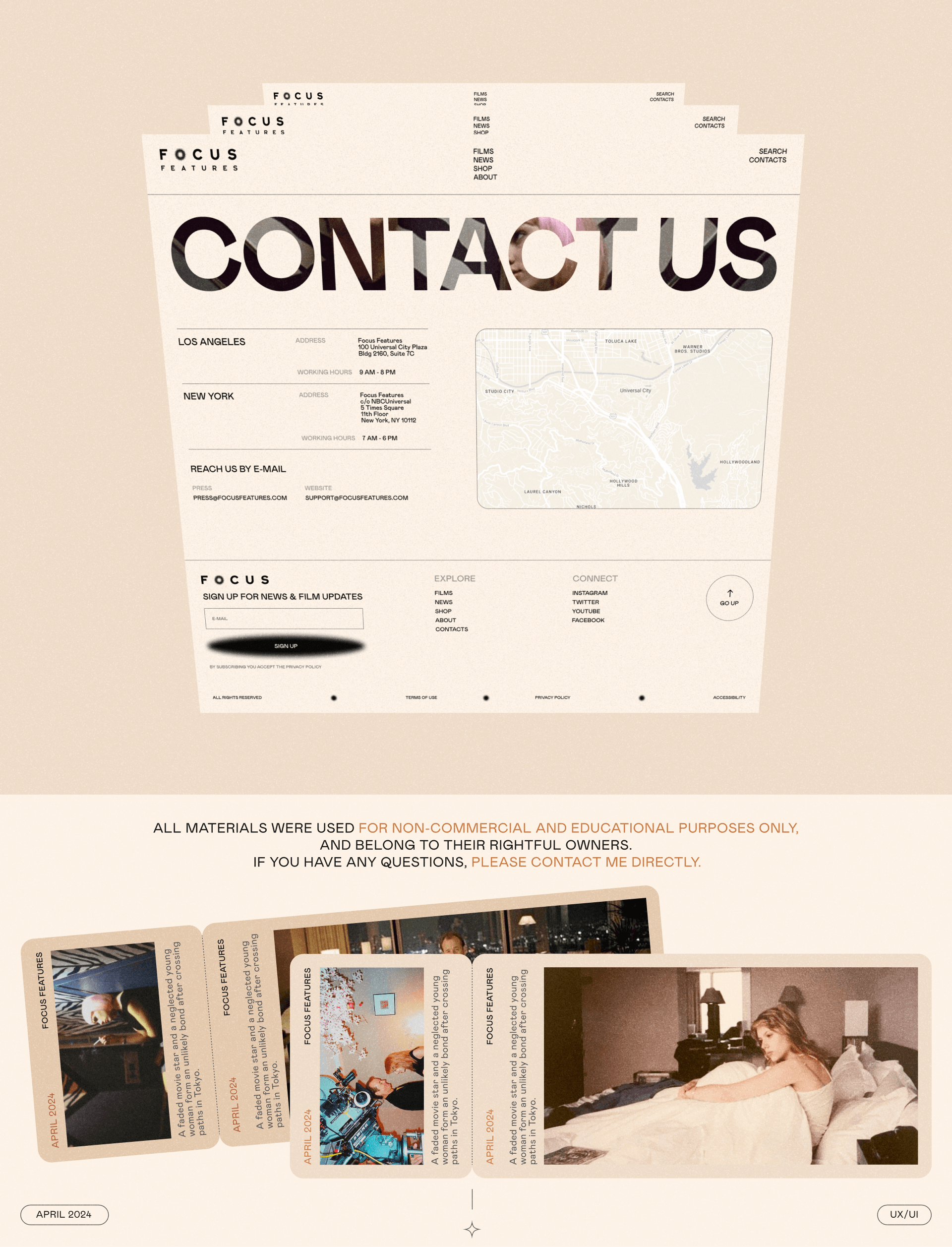 FOCUS FEATURES ✦ Корпоративный сайт — Изображение №7 — Интерфейсы на Dprofile