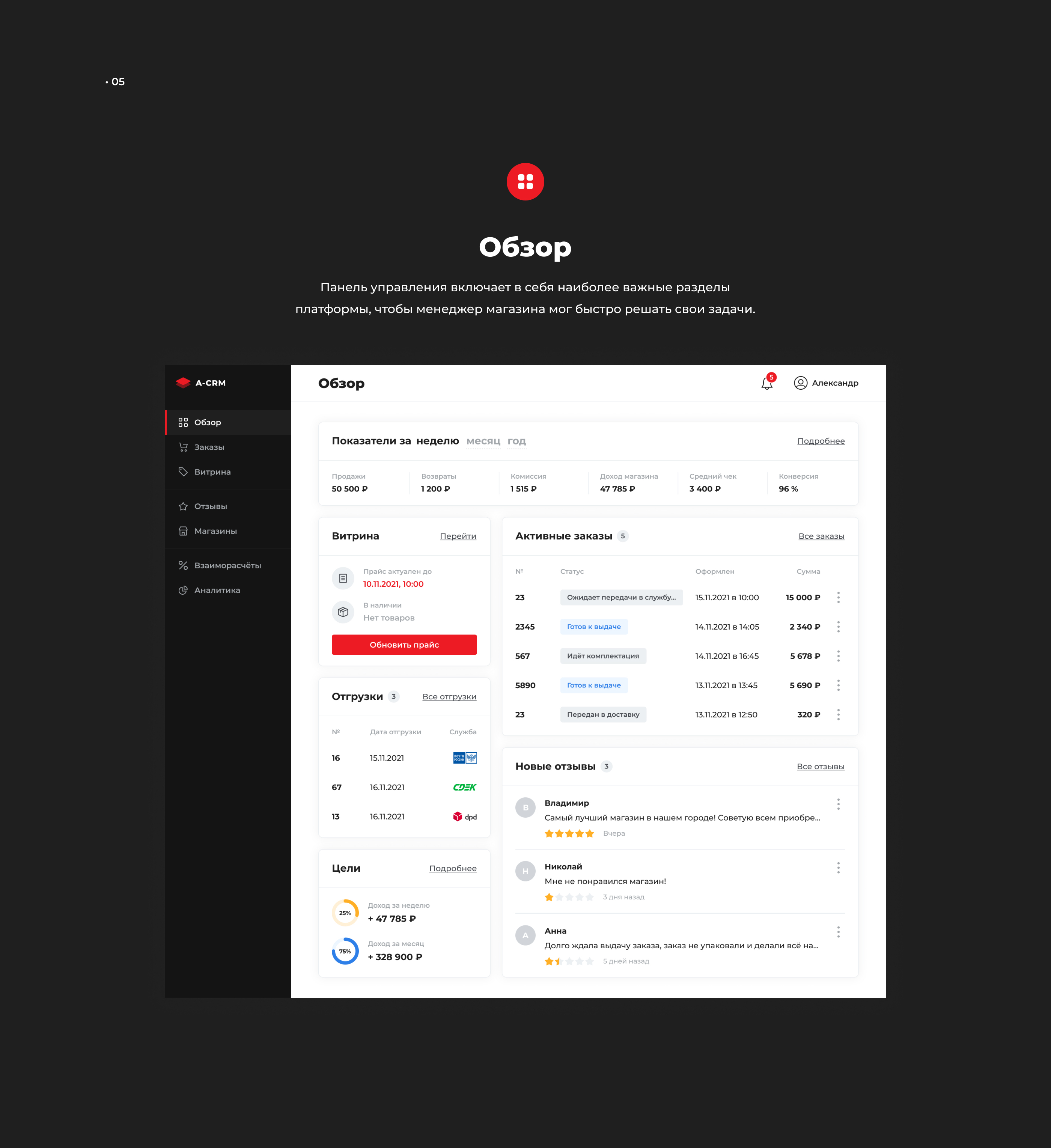 Sellers Platform | CRM-system — Изображение №6 — Интерфейсы на Dprofile