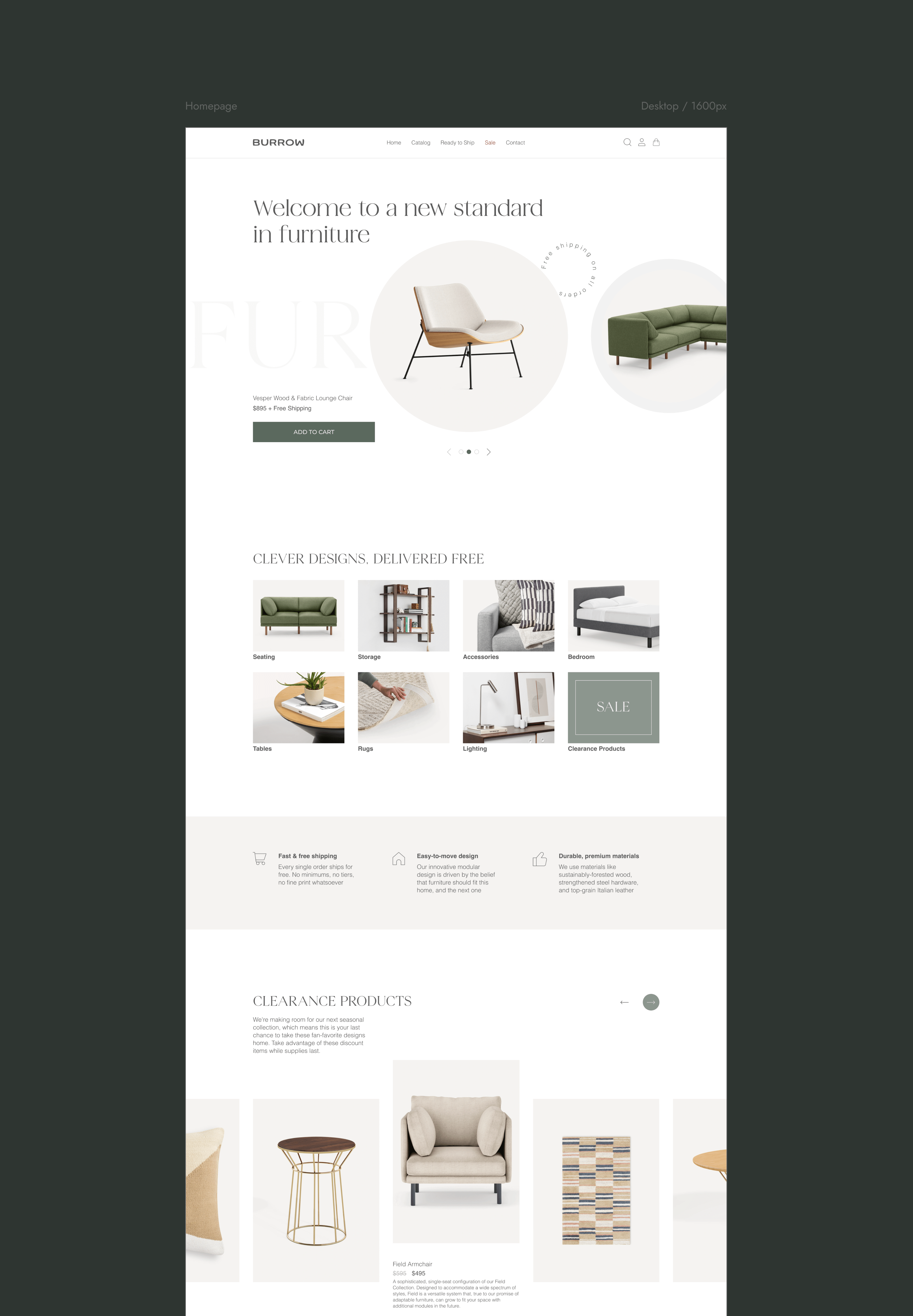 BURROW | Furniture store — Изображение №4 — Интерфейсы на Dprofile