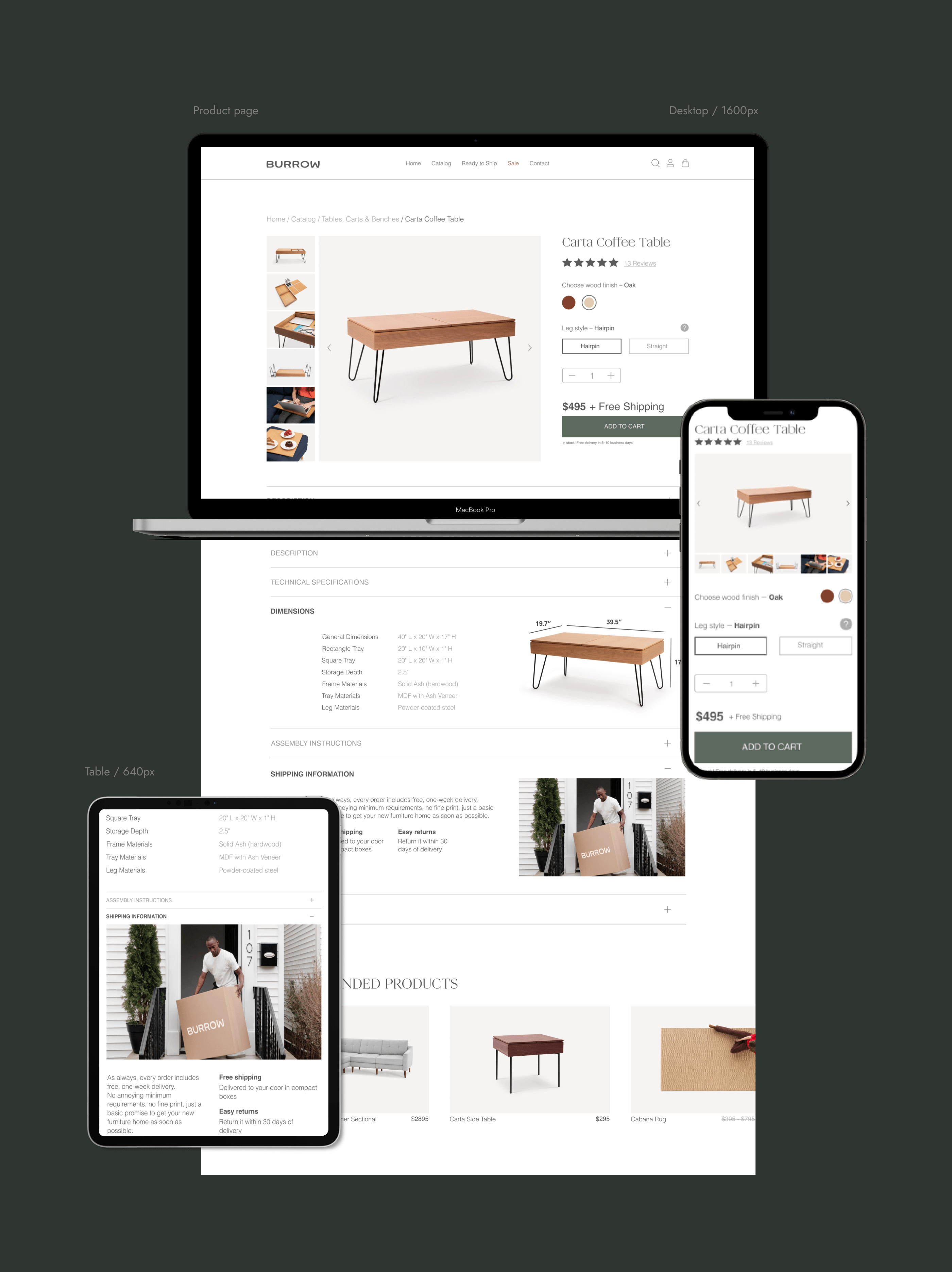 BURROW | Furniture store — Изображение №8 — Интерфейсы на Dprofile